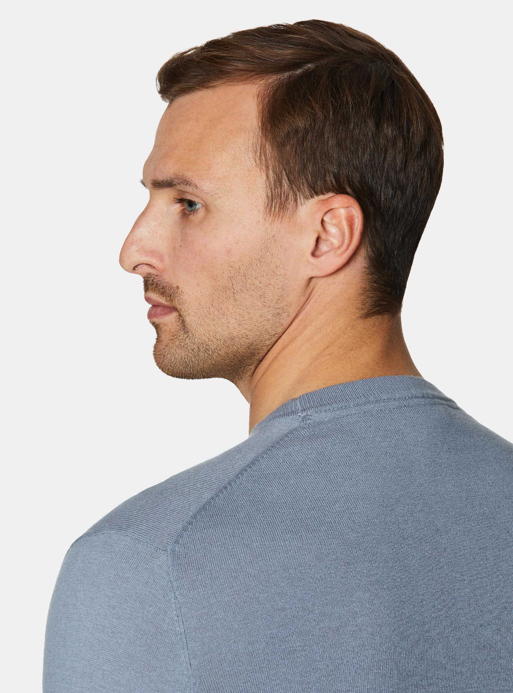 Maglia girocollo in cotone seta e cashmere, AVIO 0292C