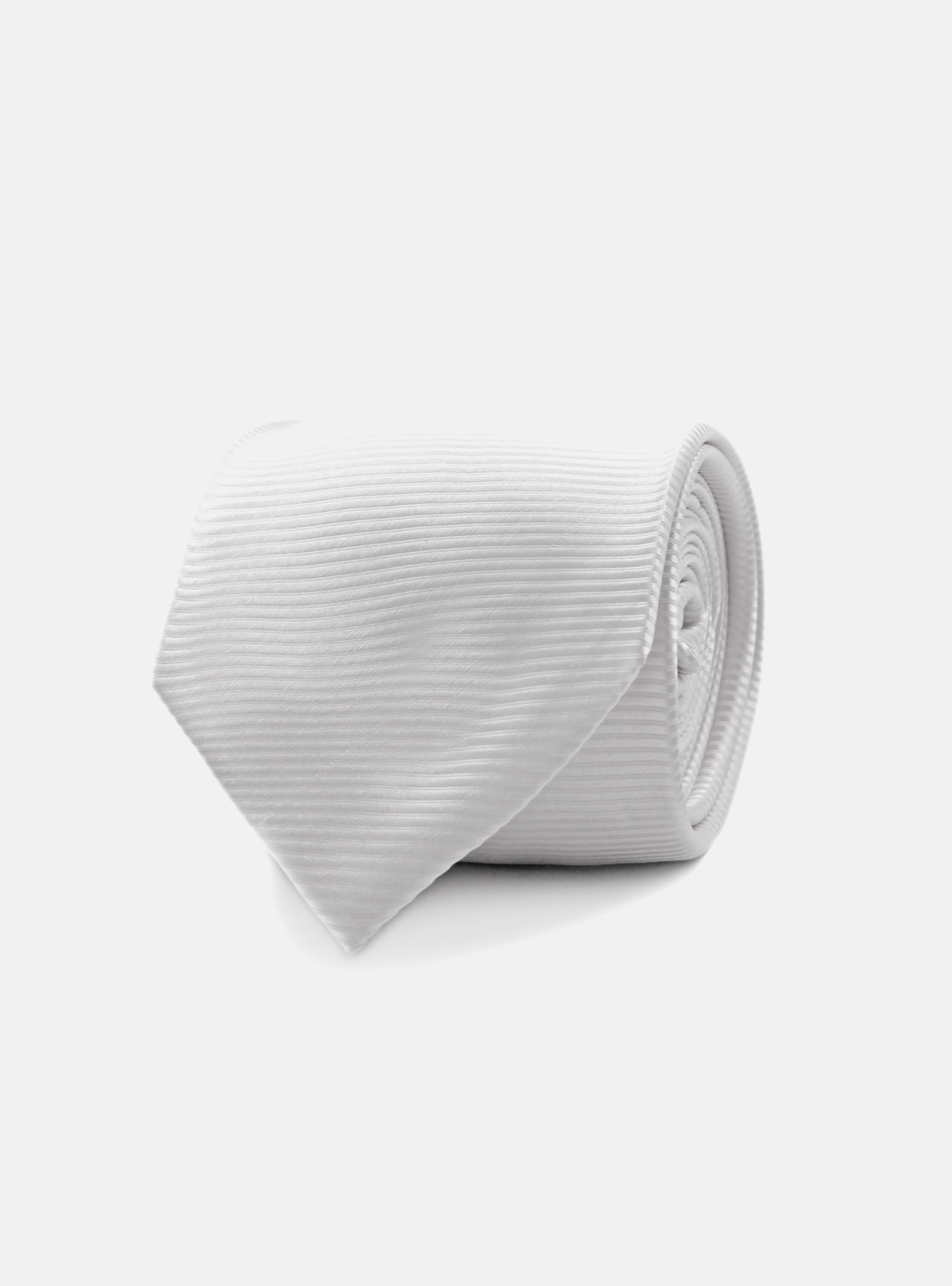 Cravatta 5 pieghe in seta, BIANCO