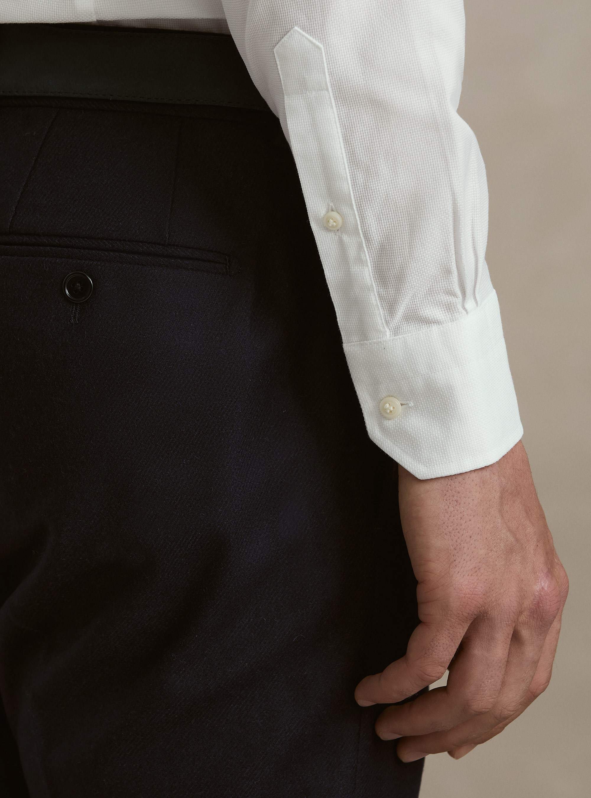 Textured cotton shirt, WHITE