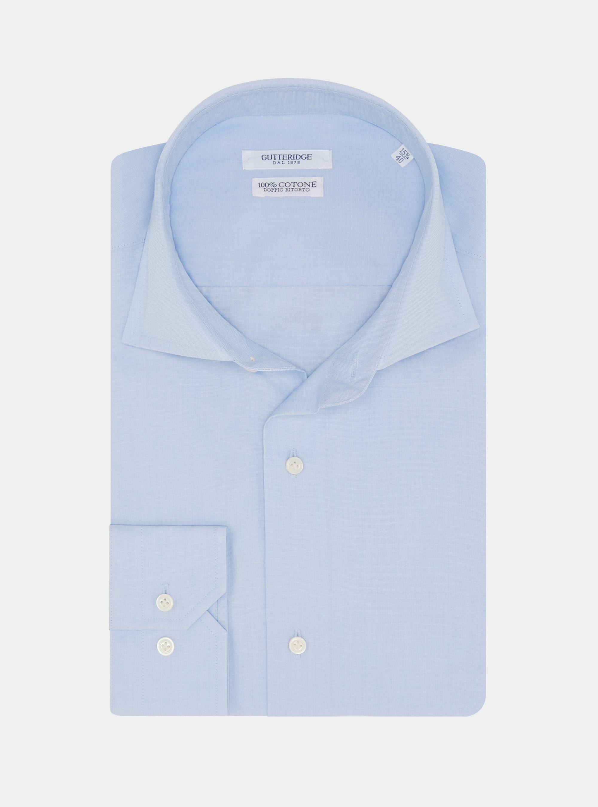 Cotton shirt fil a fil, LIGHT BLUE