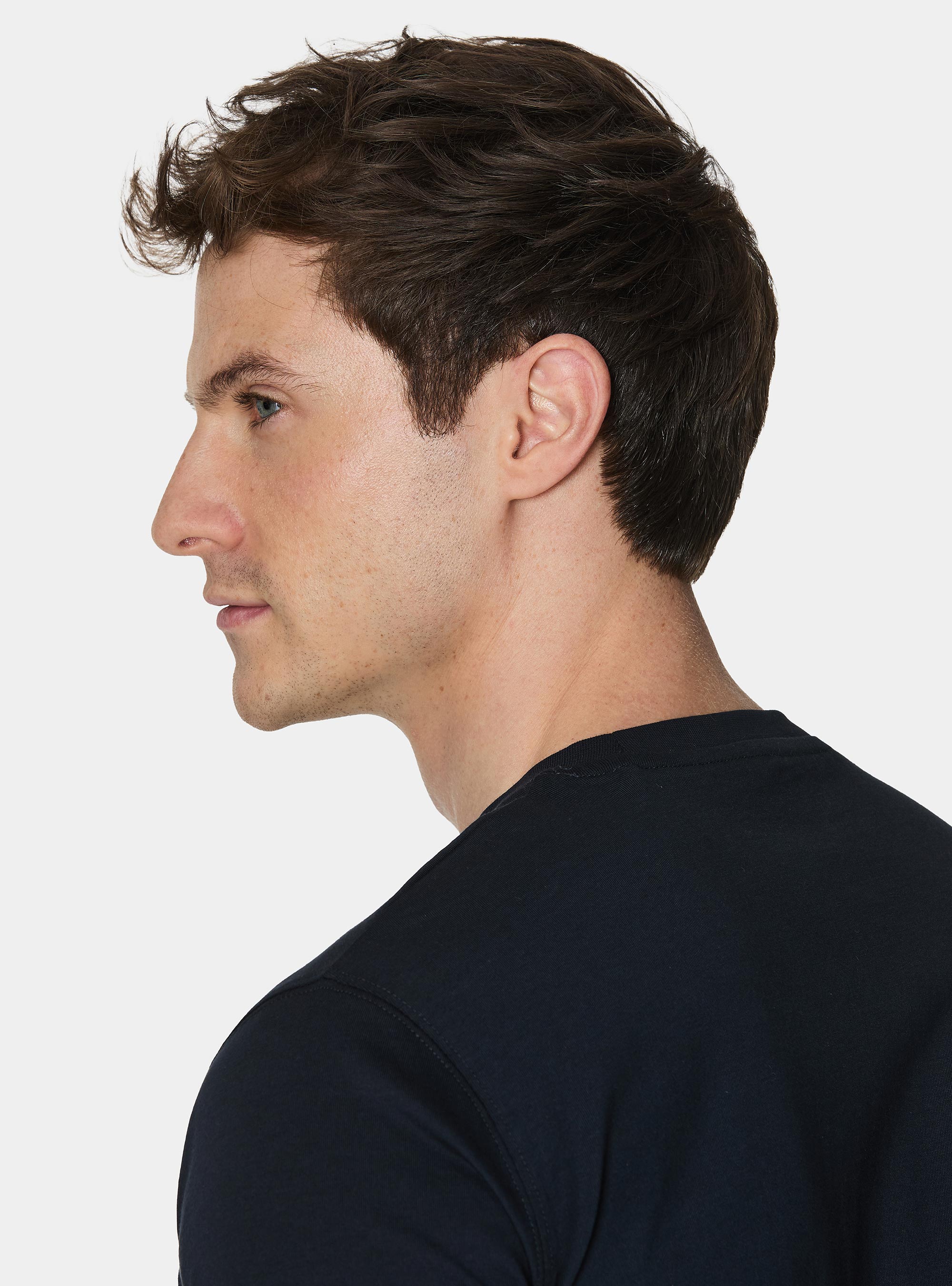 T-shirt mezza manica in cotone Supima, BLU NAVY