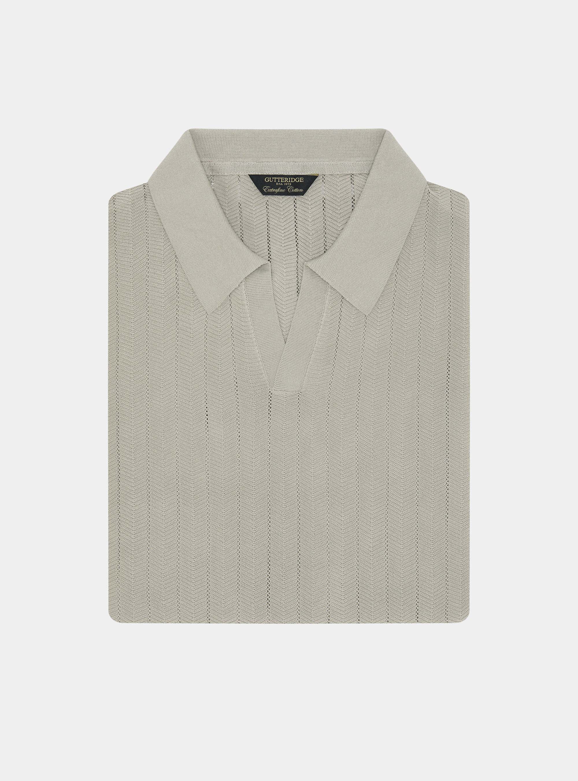 Polo traforata in cotone spigato, SABBIA