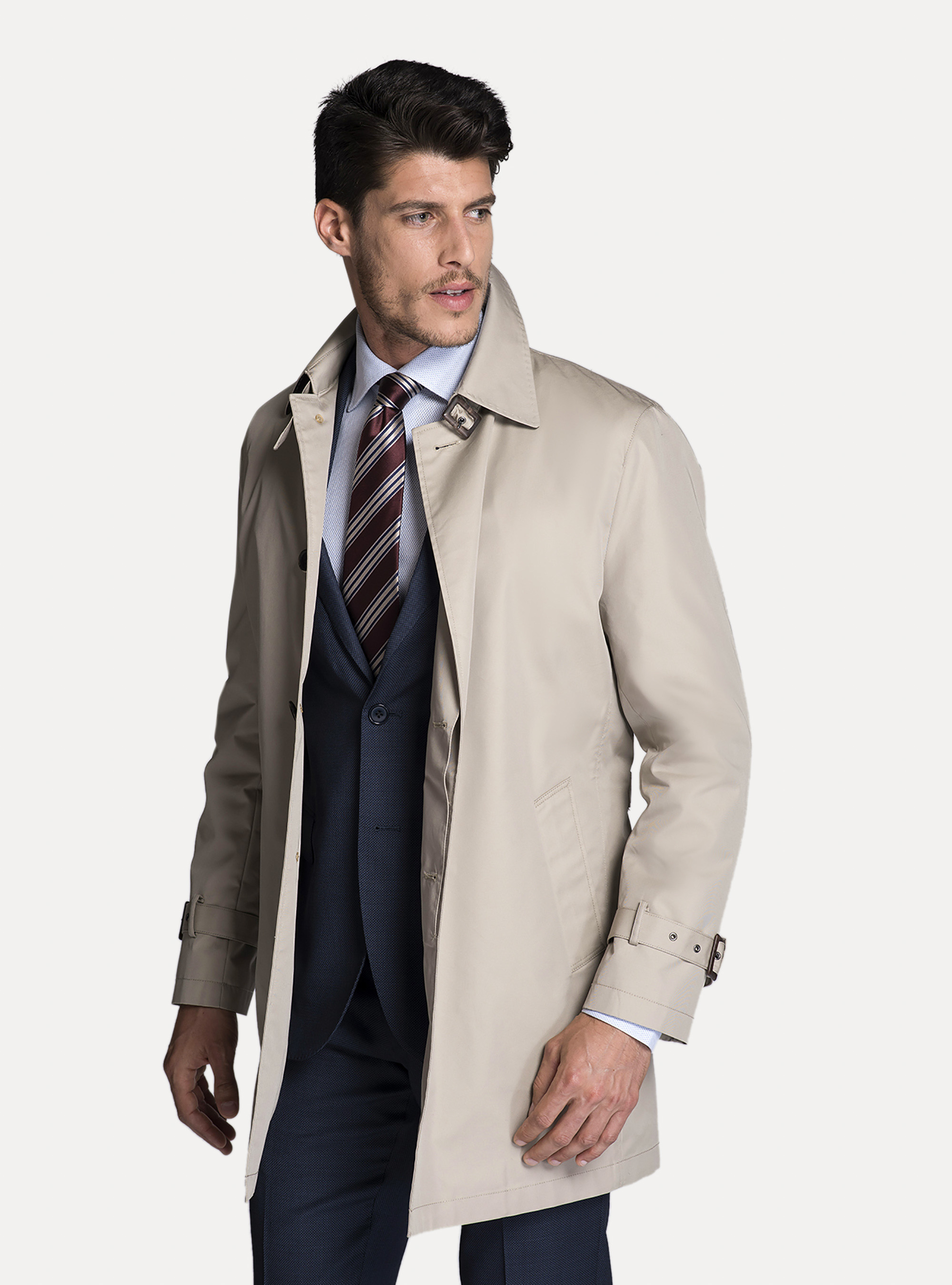 single breasted raincoat