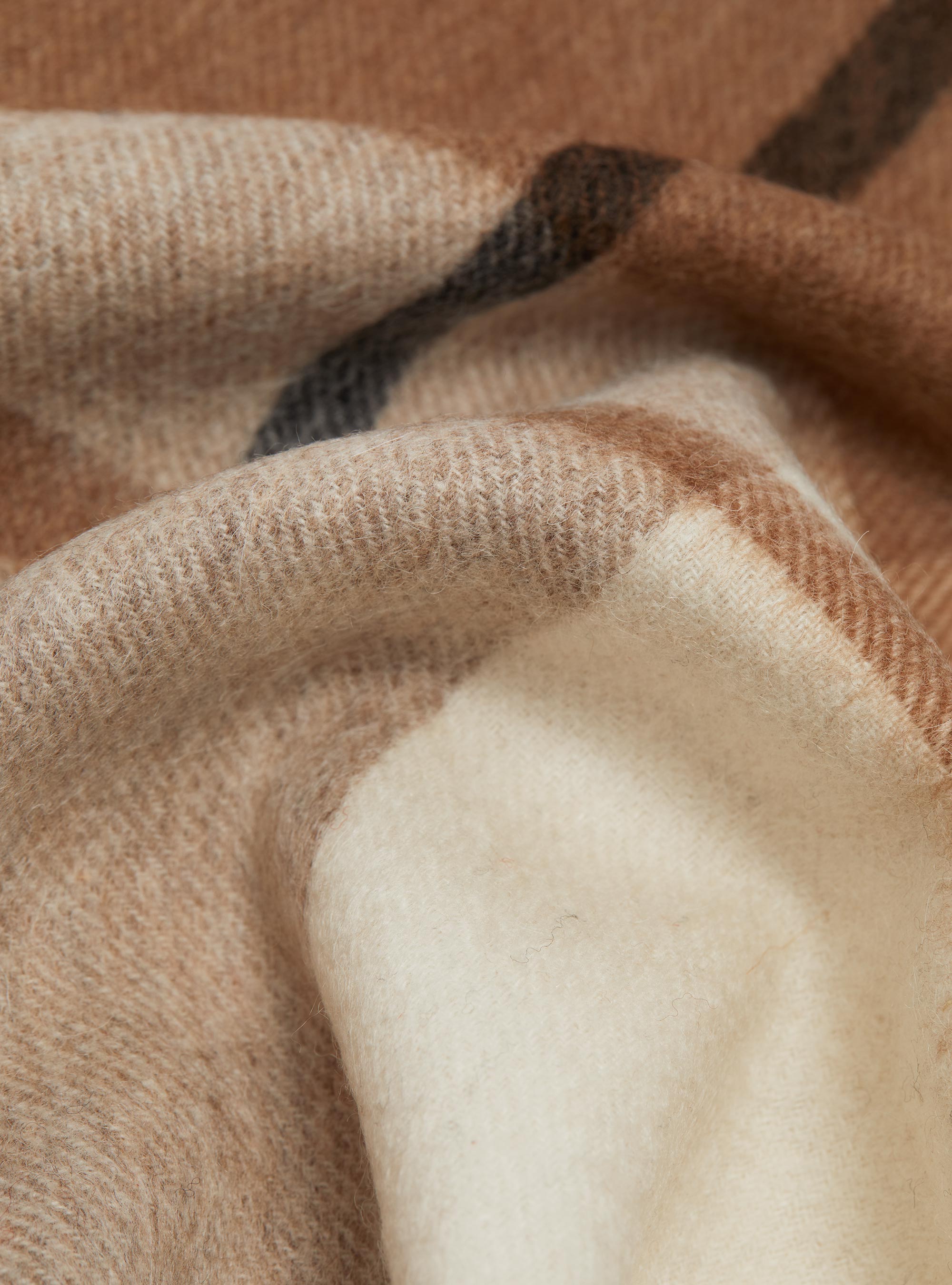 Sciarpa in lana a quadri, SABBIA 0561C