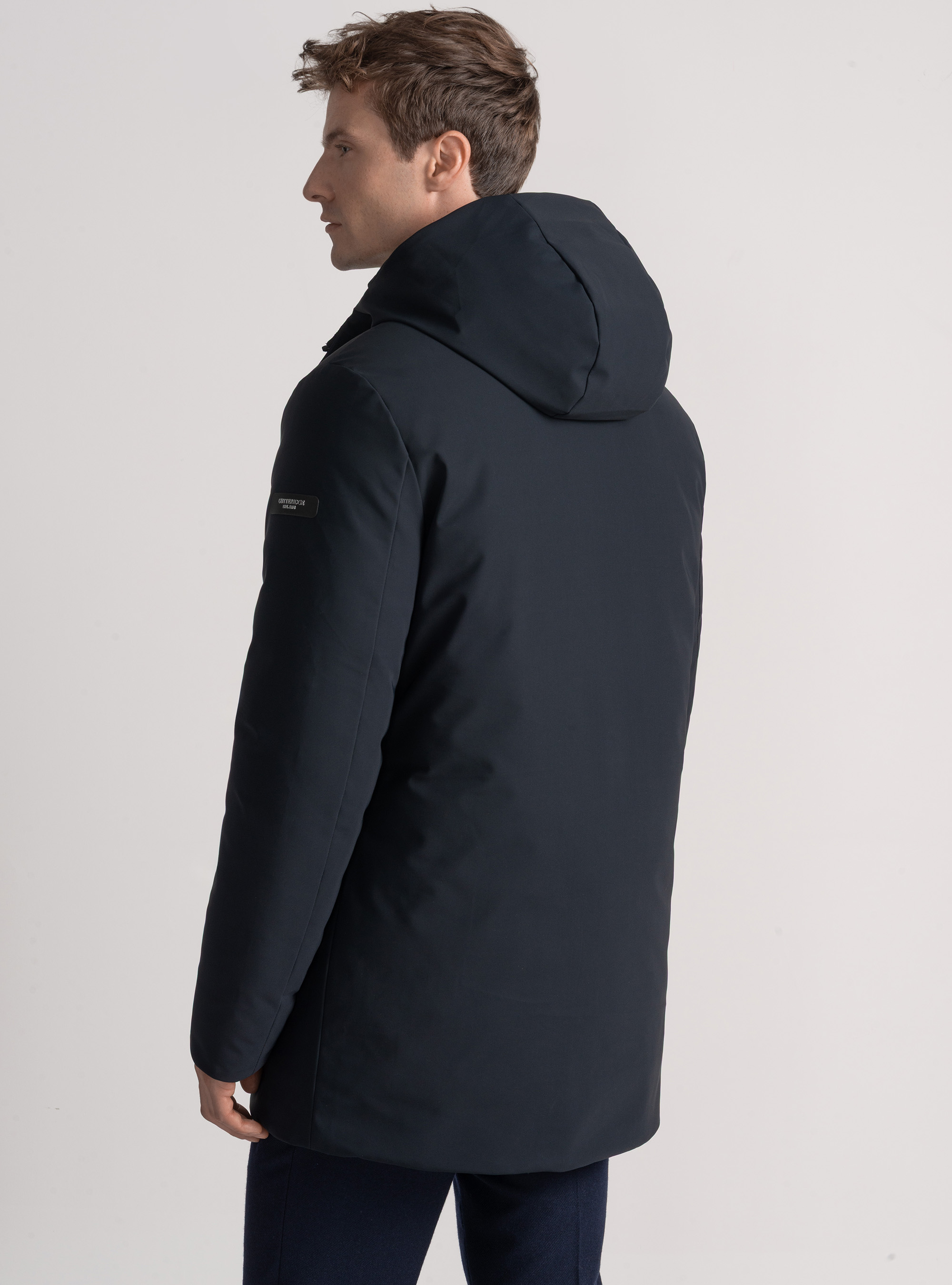 Parka técnica acolchada con capucha, AZUL MARINO