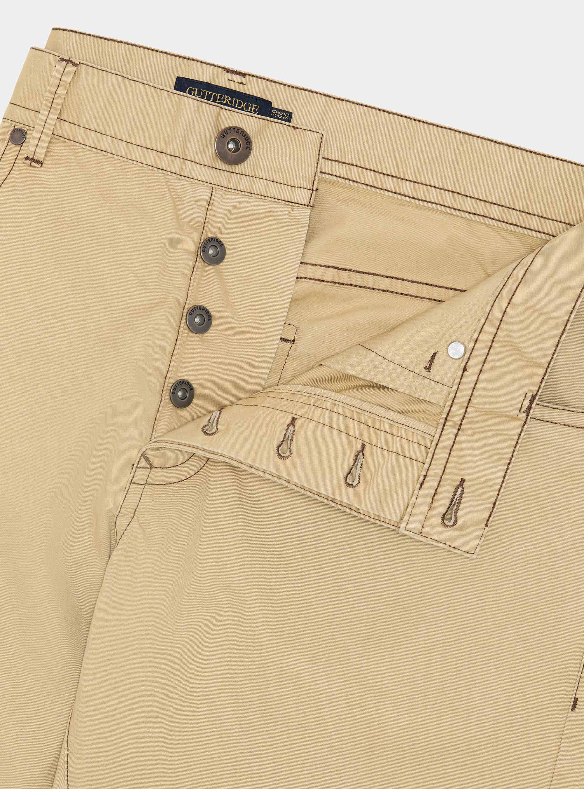 Pantaloni slim fit in cotone lavato, GIALLO CHIARO 0784C