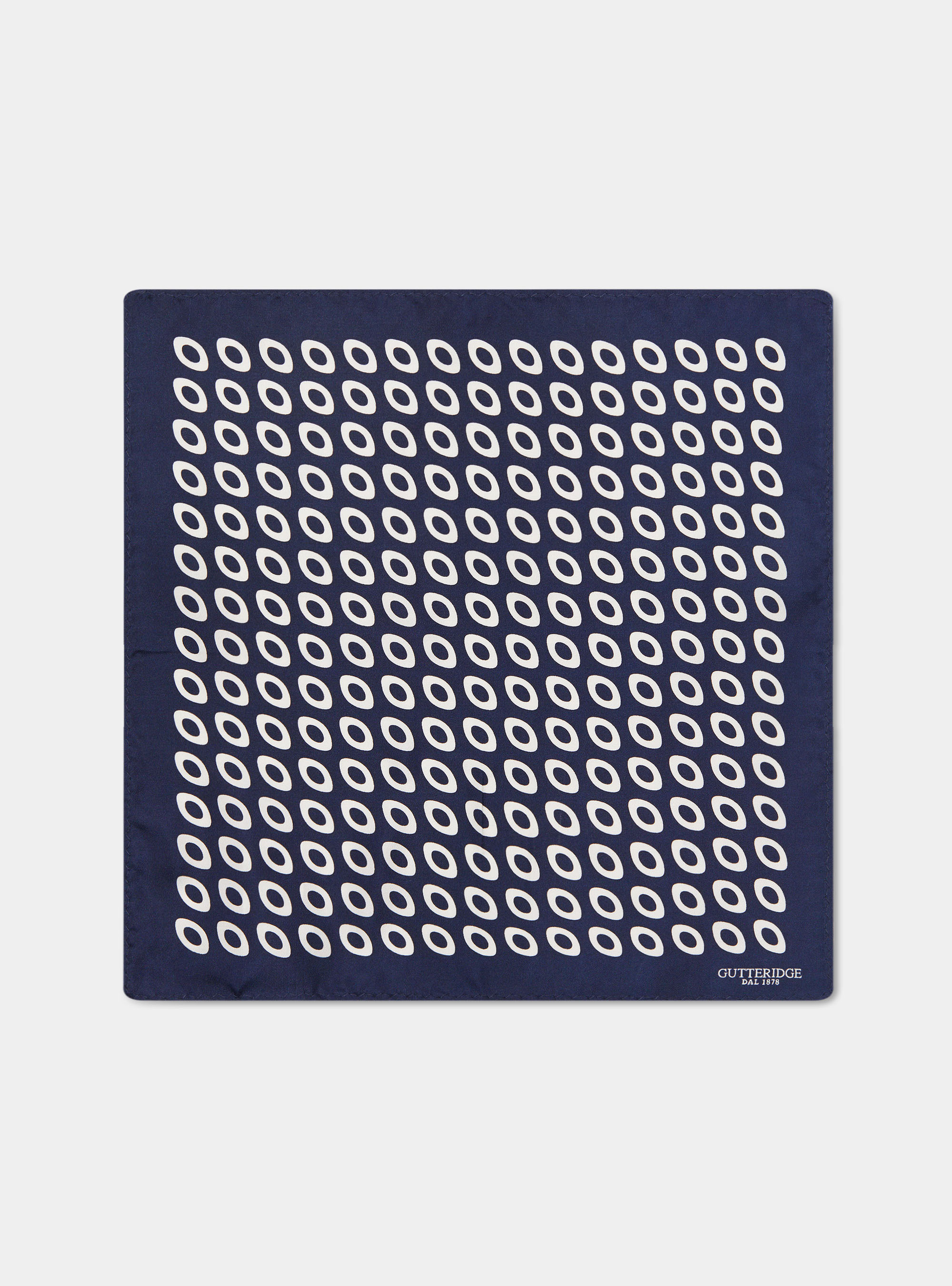 Pochette optical in seta stampata, BLU NAVY