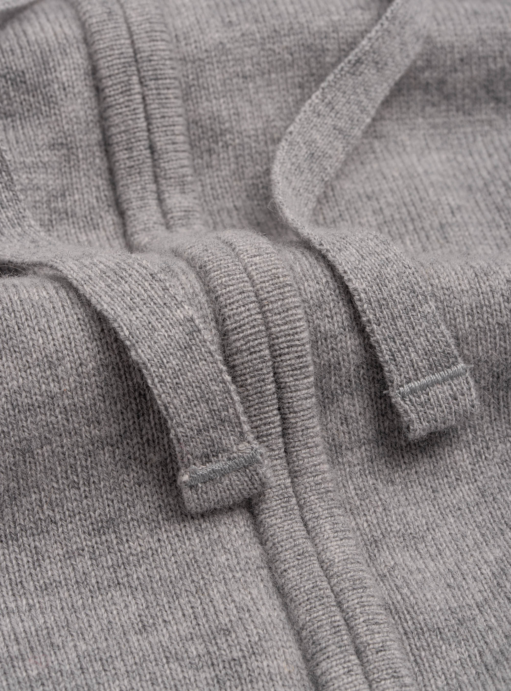 Maglia con zip e cappuccio in lana lambswool e cashmere, GRIGIO MELANGE 0151C