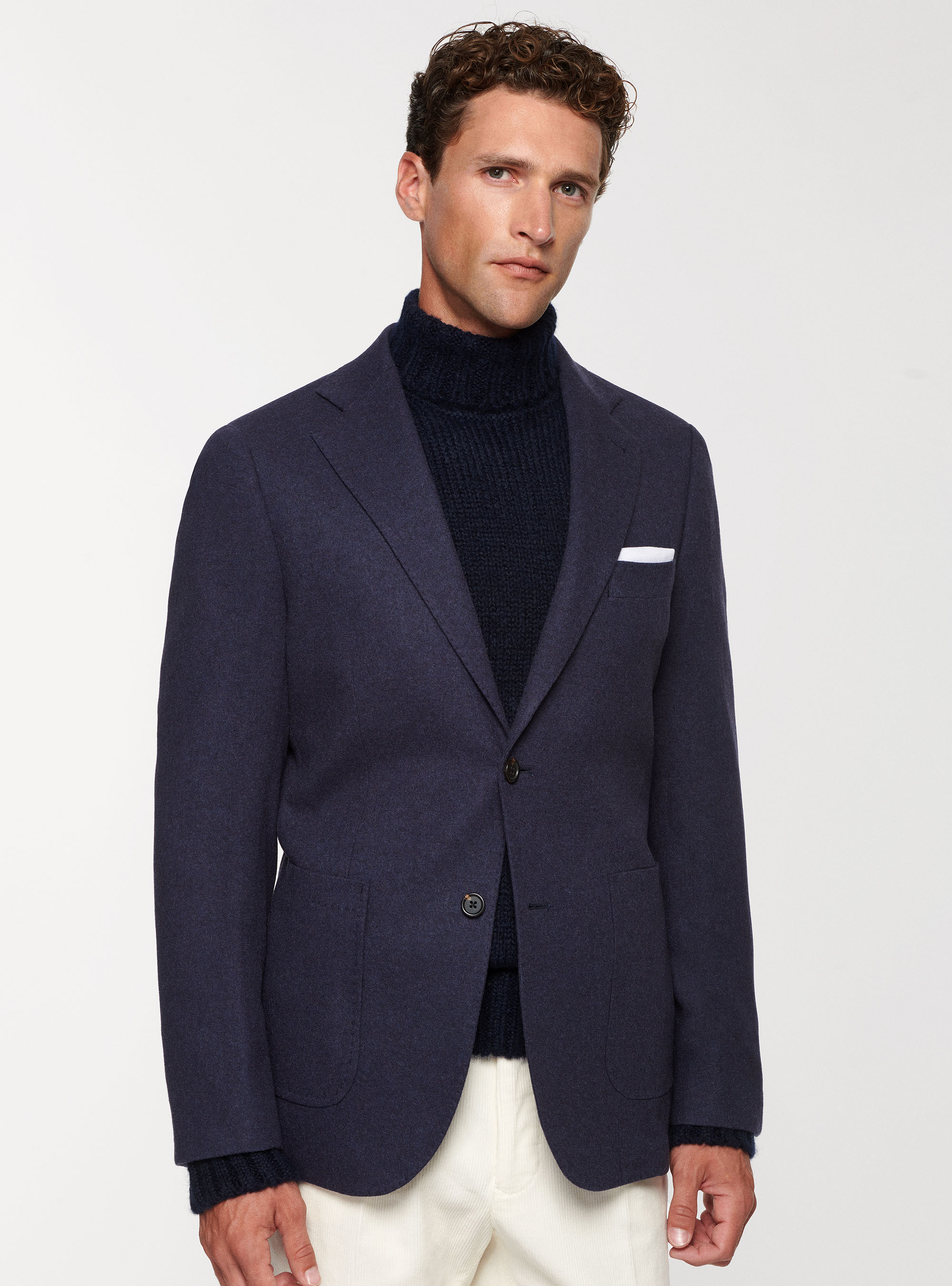 Giacca sfoderata in pura lana, BLU NAVY