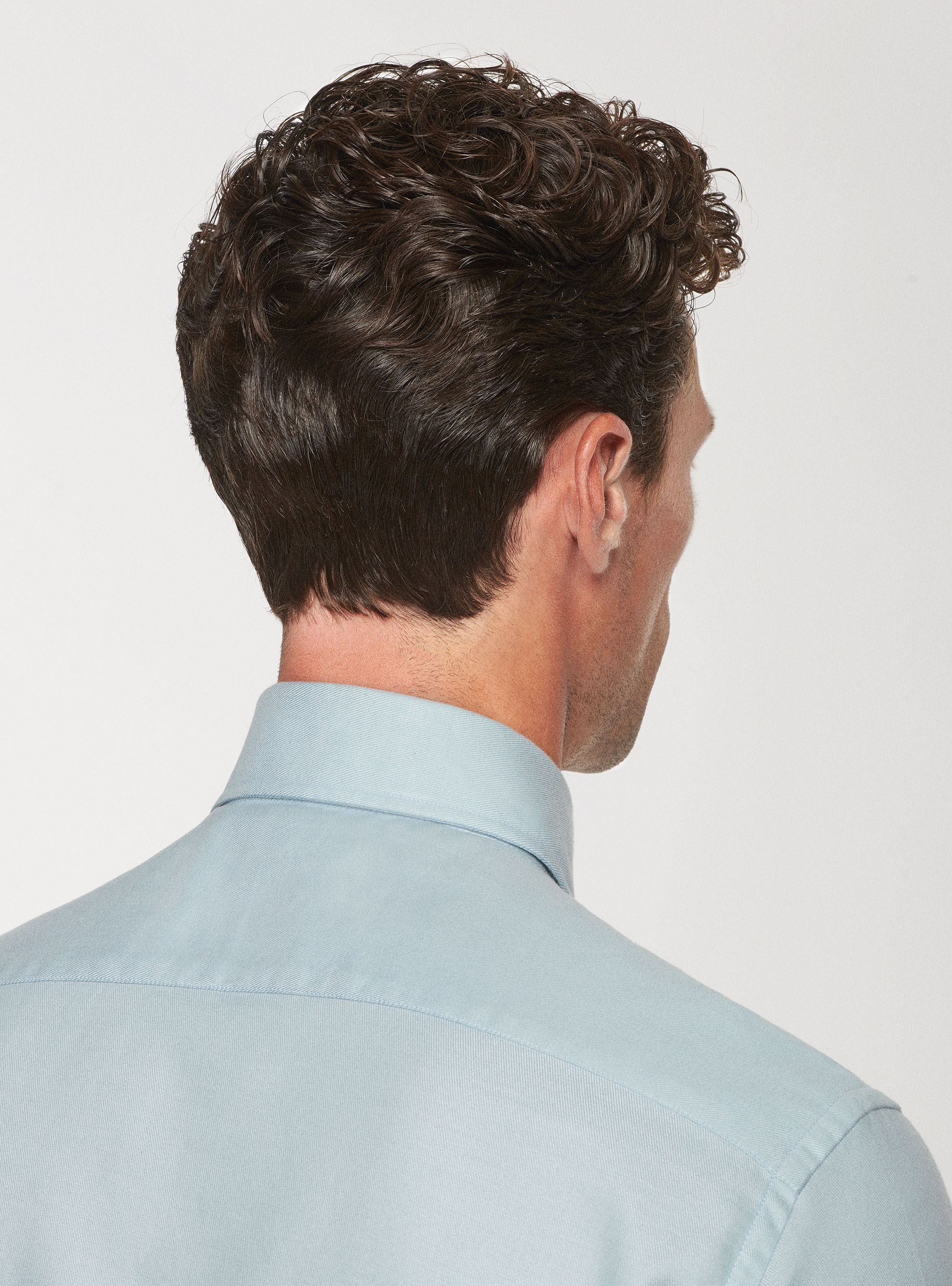 Camicia in flanella di cotone, AZZURRO