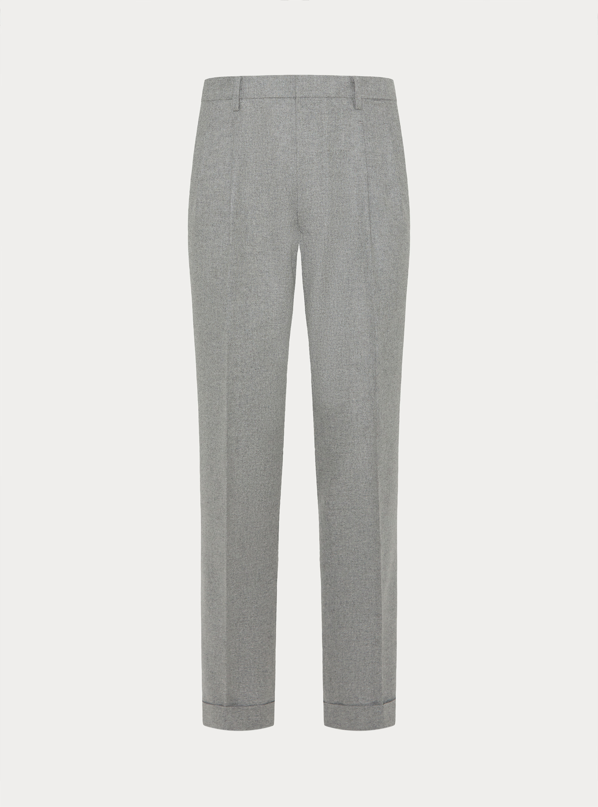 Lightweight wool blend pleated trousers, GREY