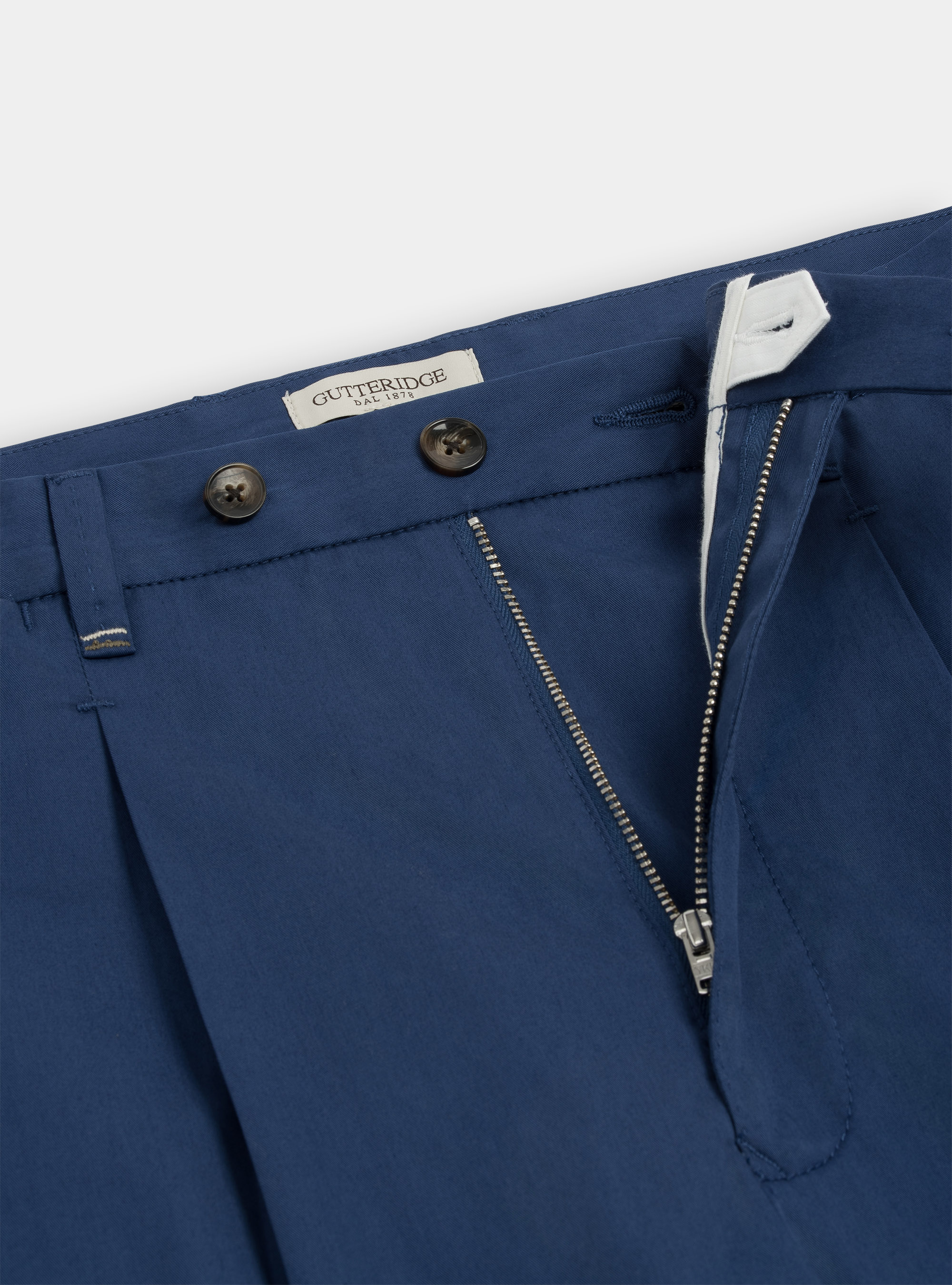 Pantaloni con doppia pince in twill leggero, BLU