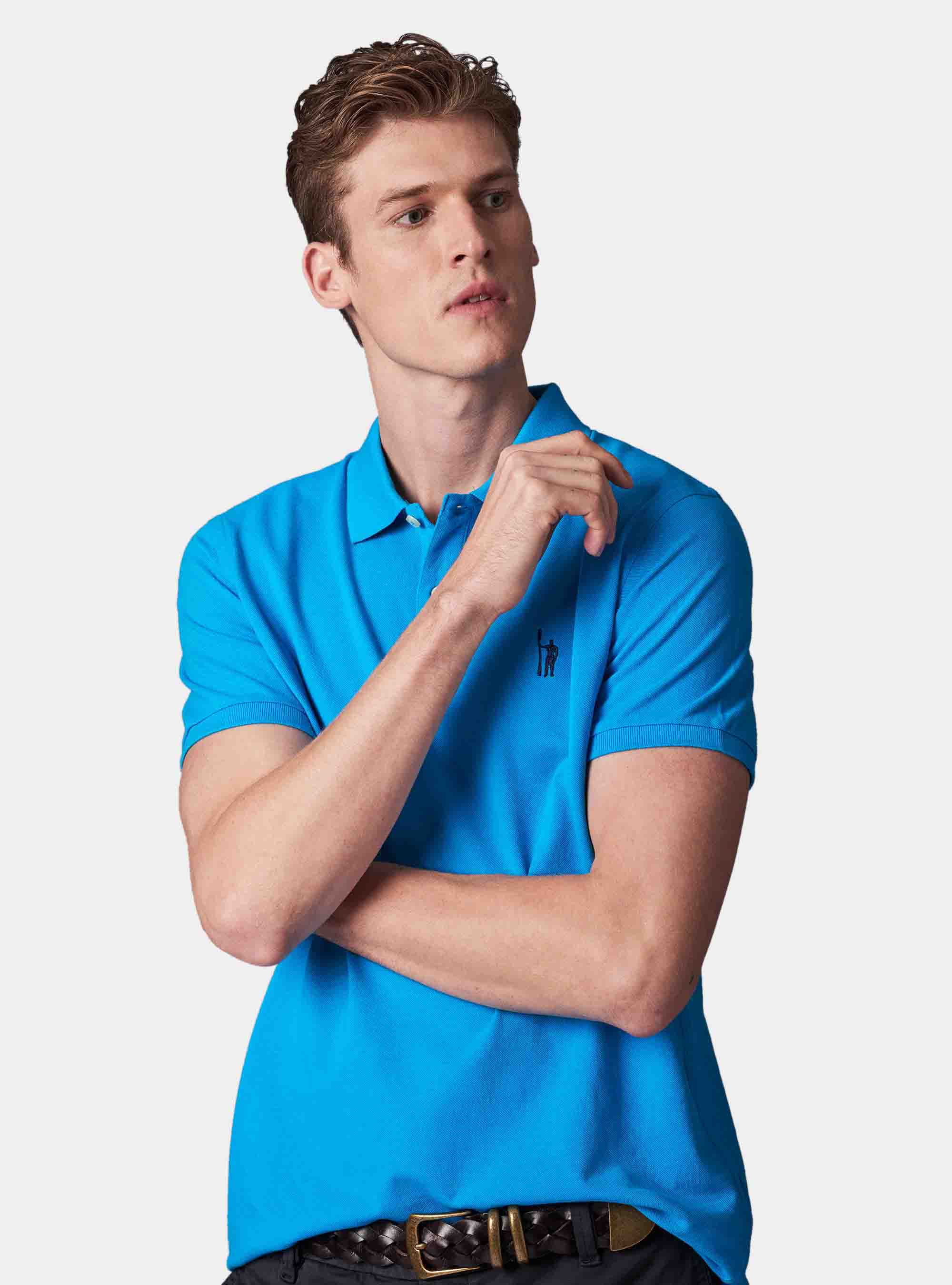 Polo basica in piquet, TURCHESE 0258C