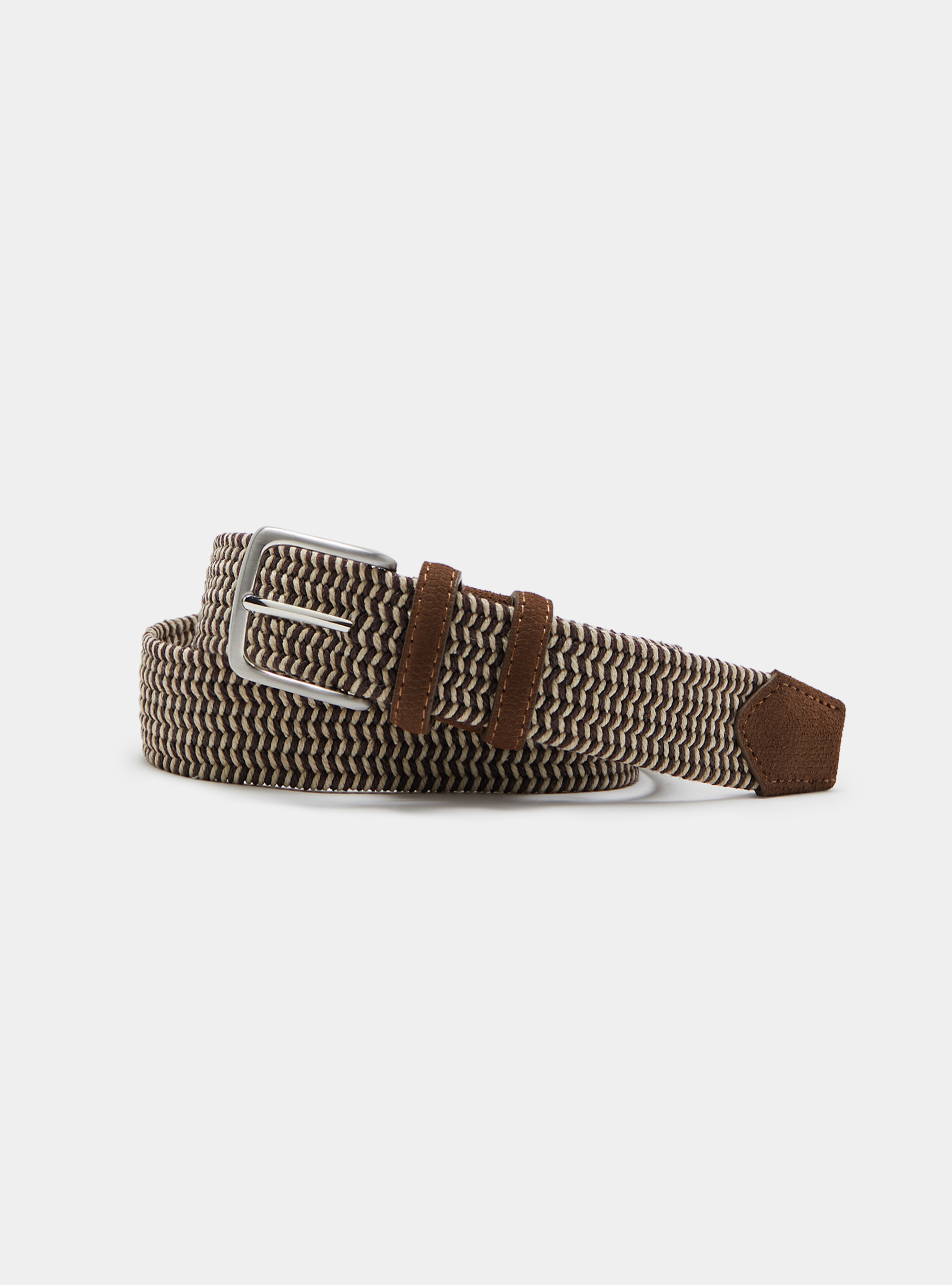 Gutteridge - 2-tone woven elastic belt, Unisex, Brown, Size: 105