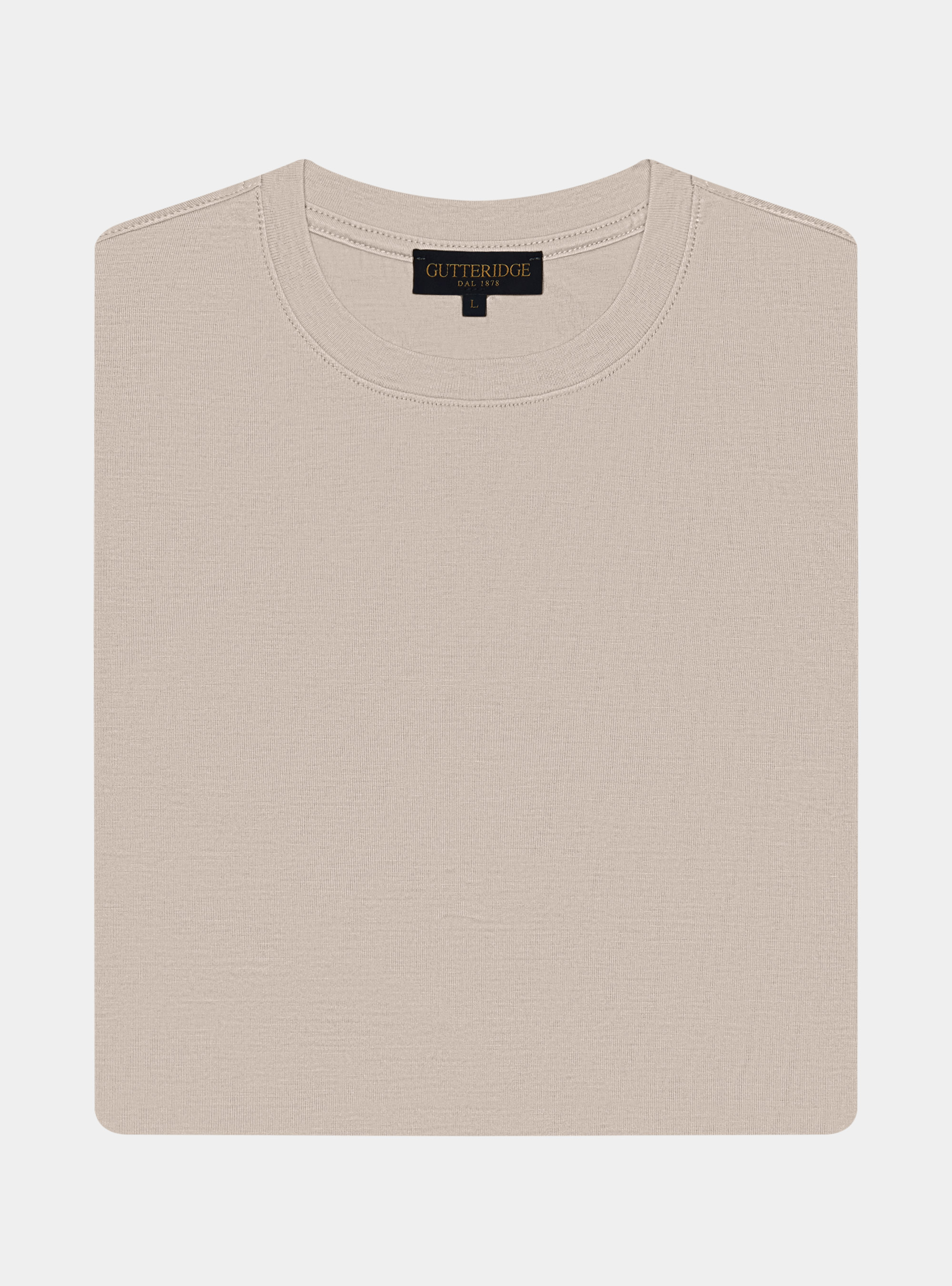 T-shirt mezza manica in filo di Scozia, SABBIA