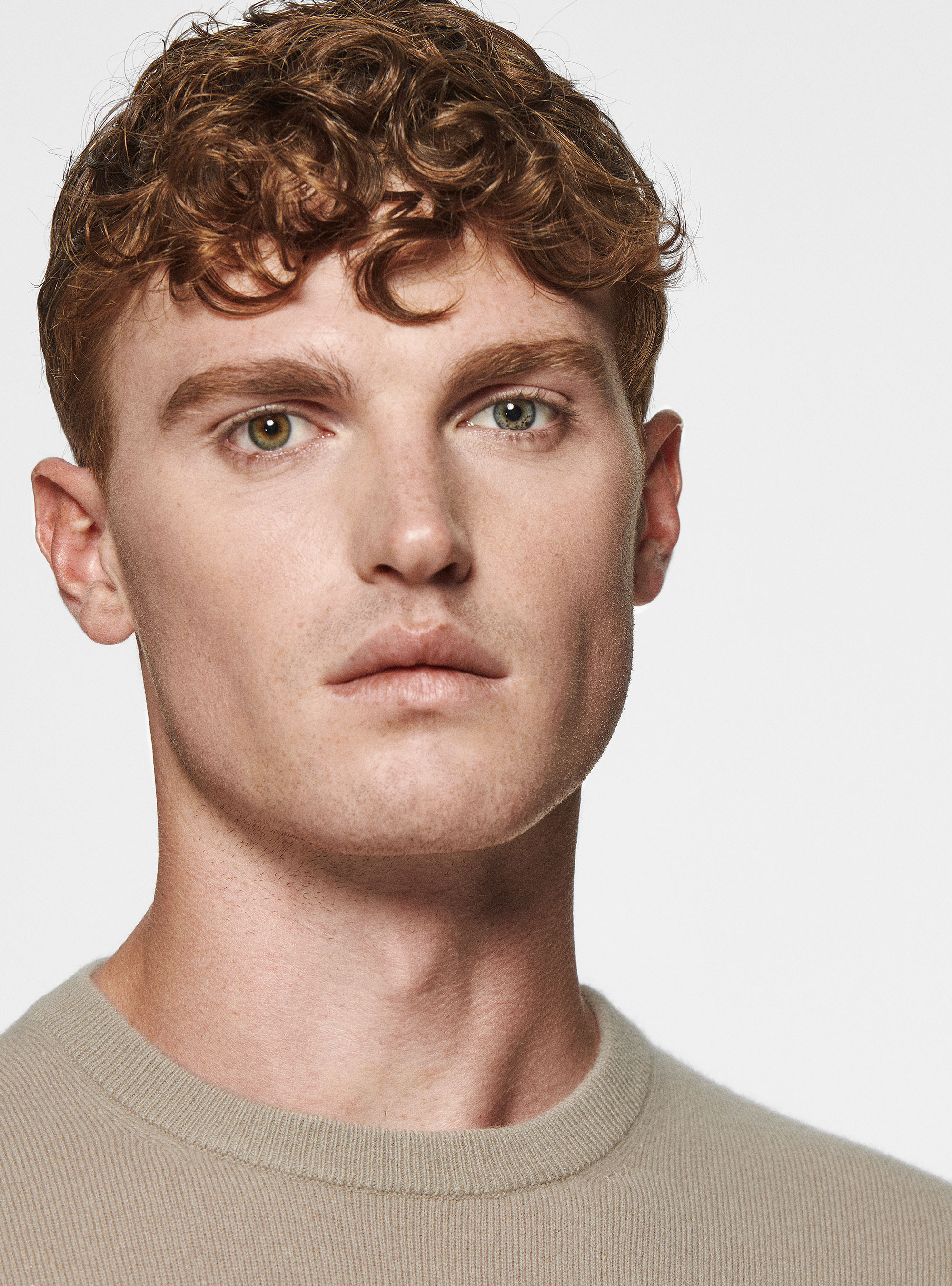 Cashmere blend crew-neck sweater, SAND