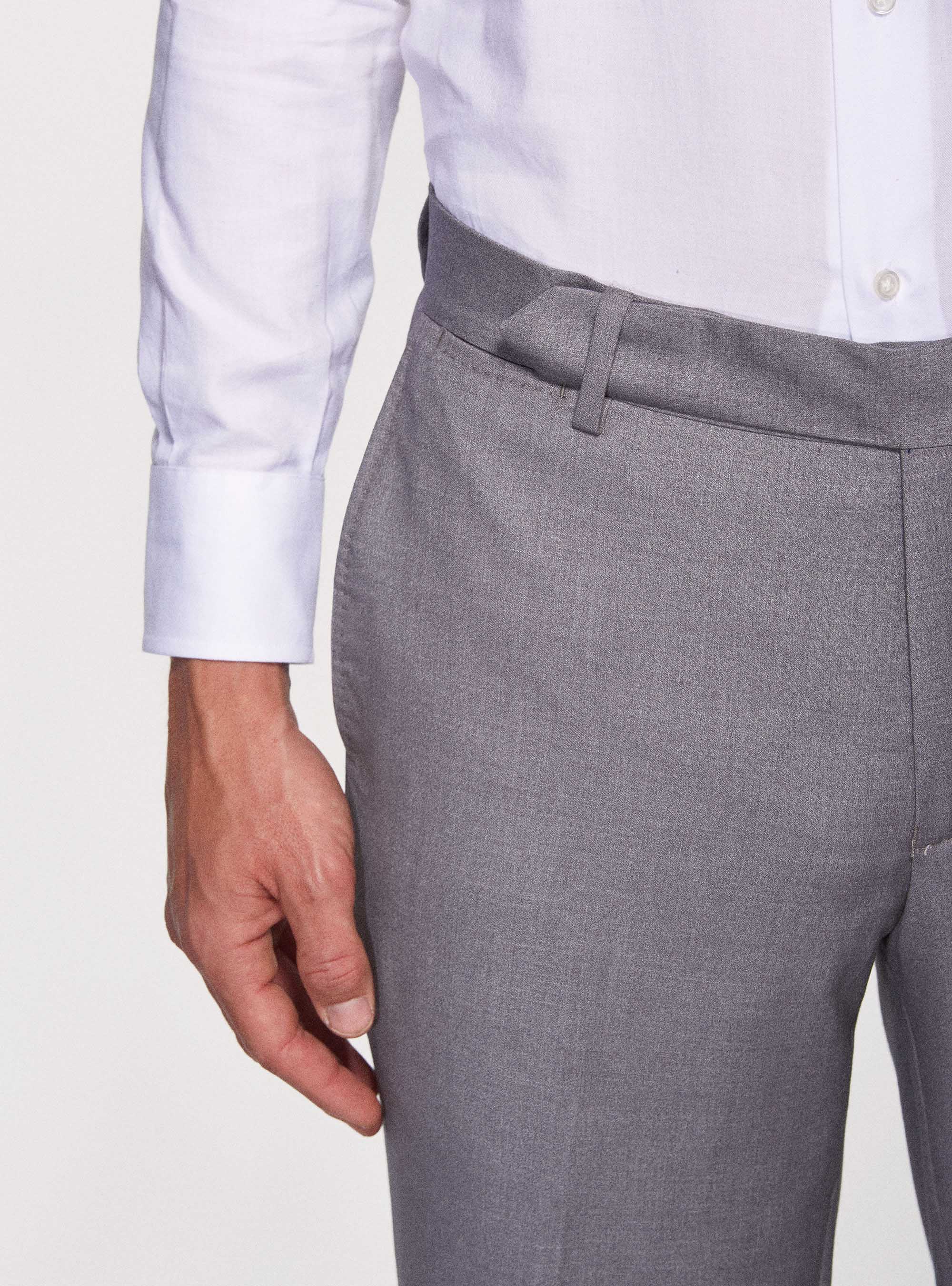 Pantaloni per abito slim fit, GRIGIO MELANGE 0151C