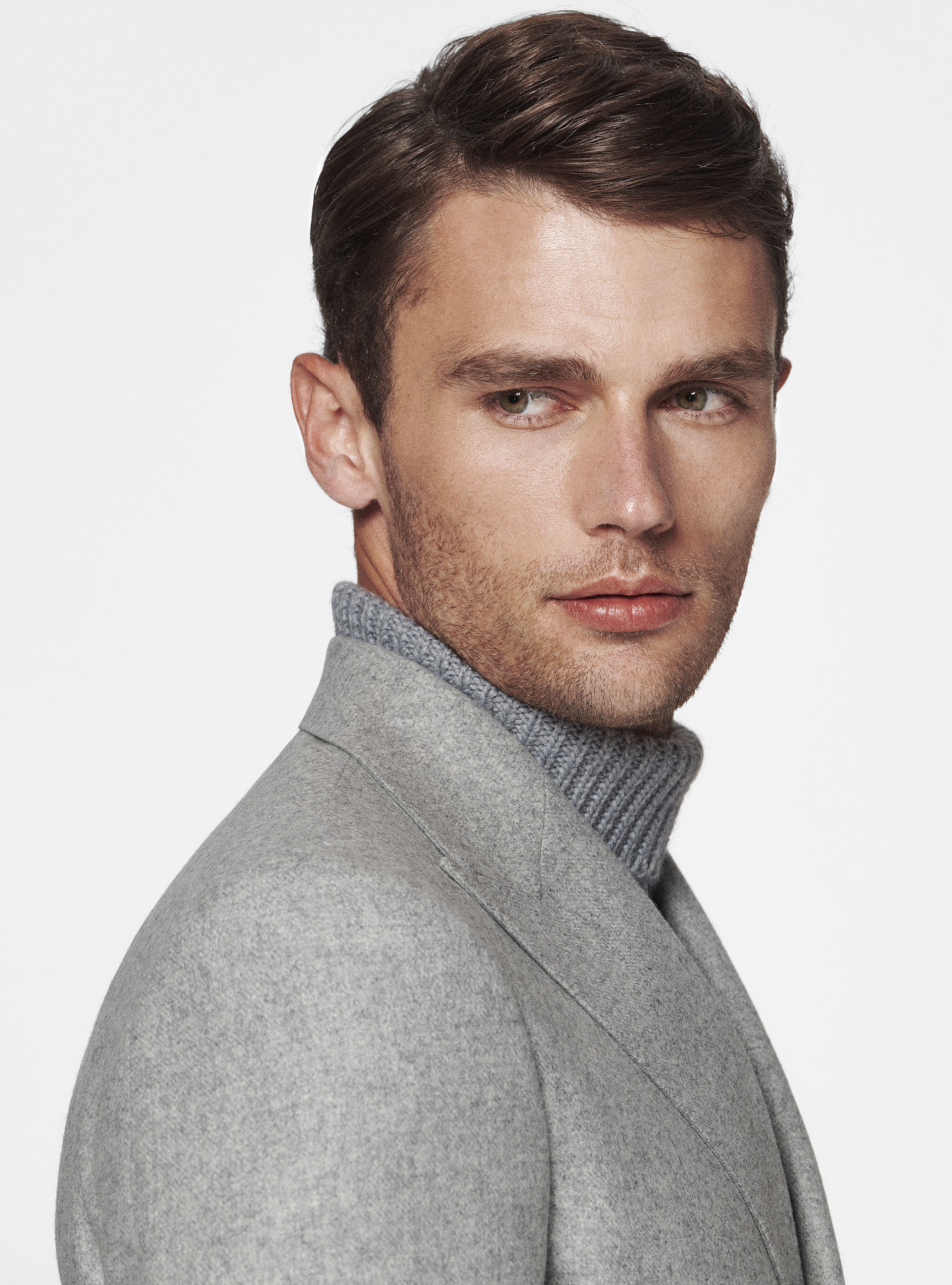 Giacca doppiopetto in flanella Duemilagori, GRIGIO CHIARO MELANGE