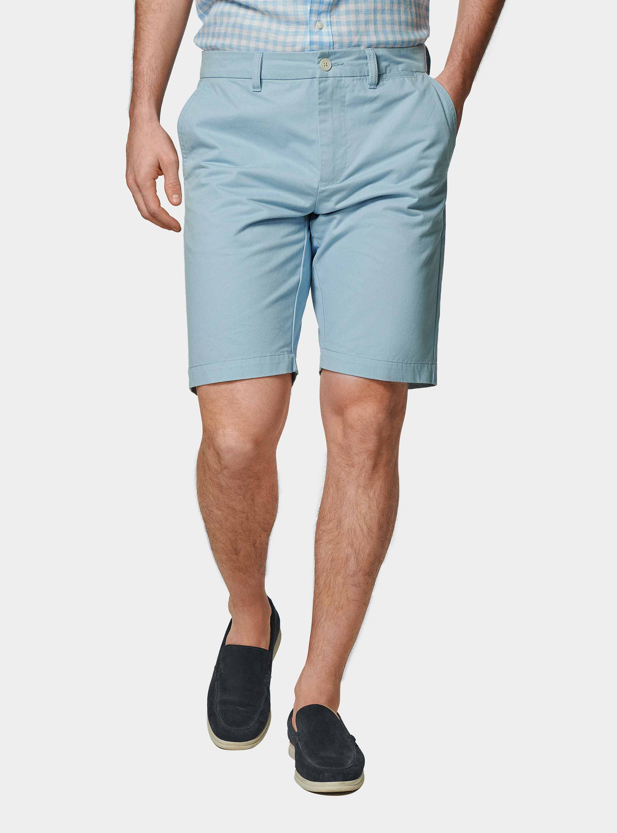 Bermuda en sergé de coton, BLEU CIEL