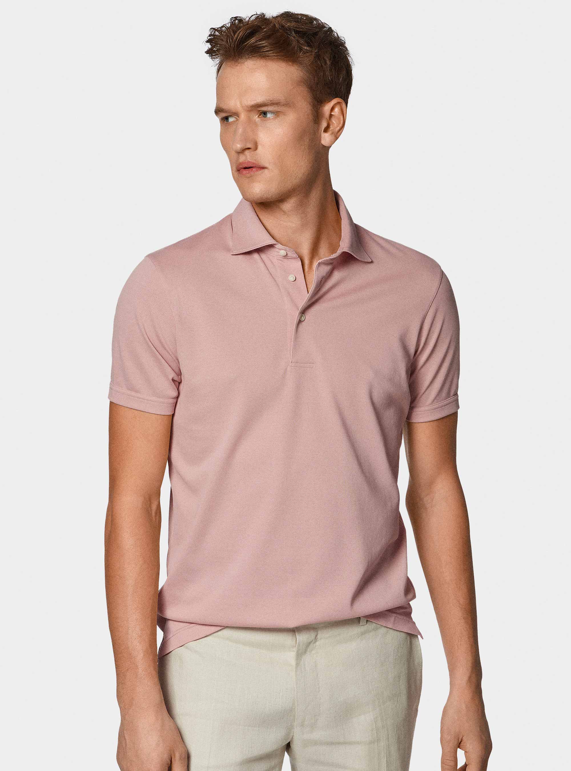 Polo GT01 in piquet stretch, 0441C ROSA SCURO