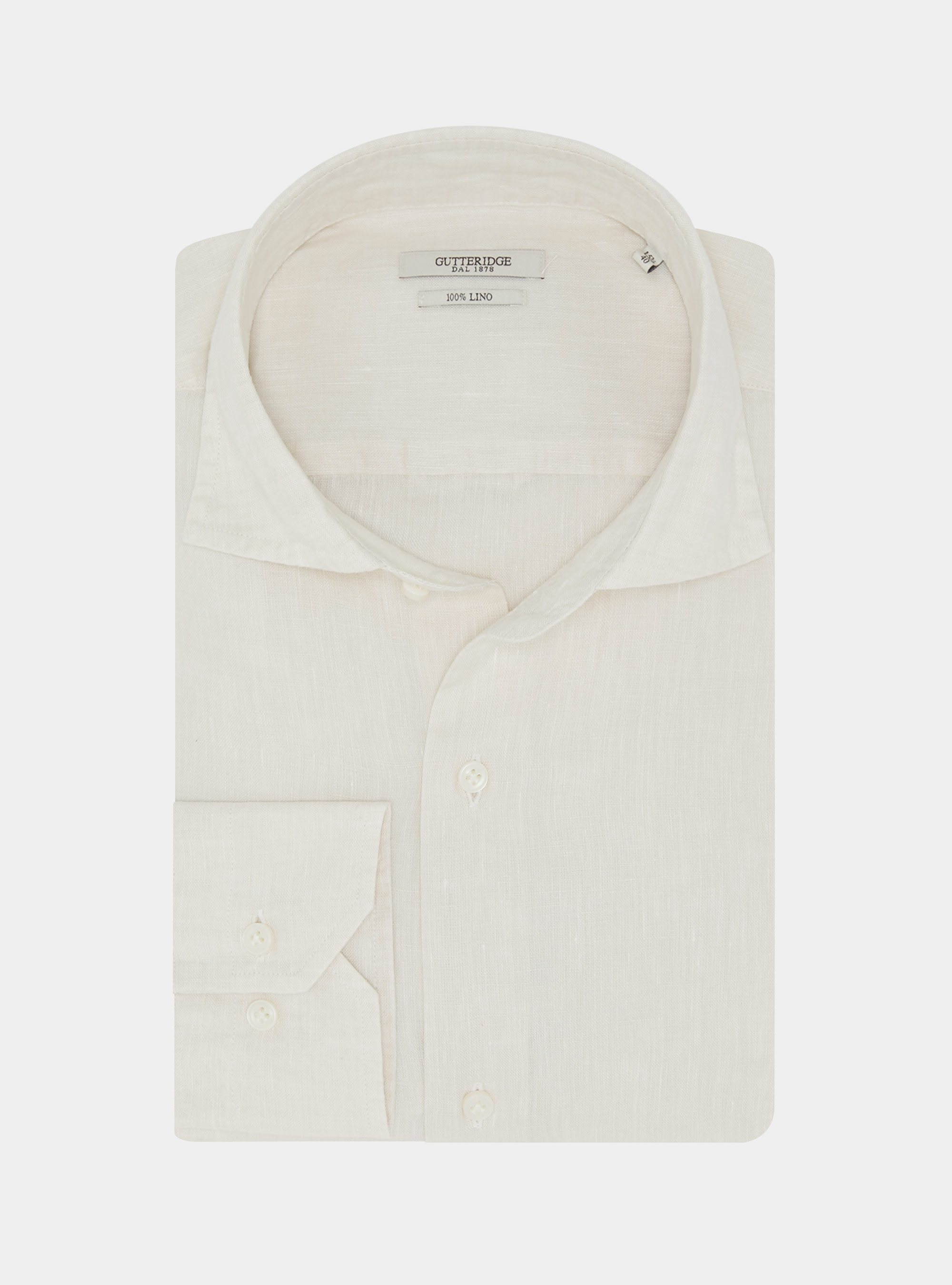 Camicia in puro lino, ECRU