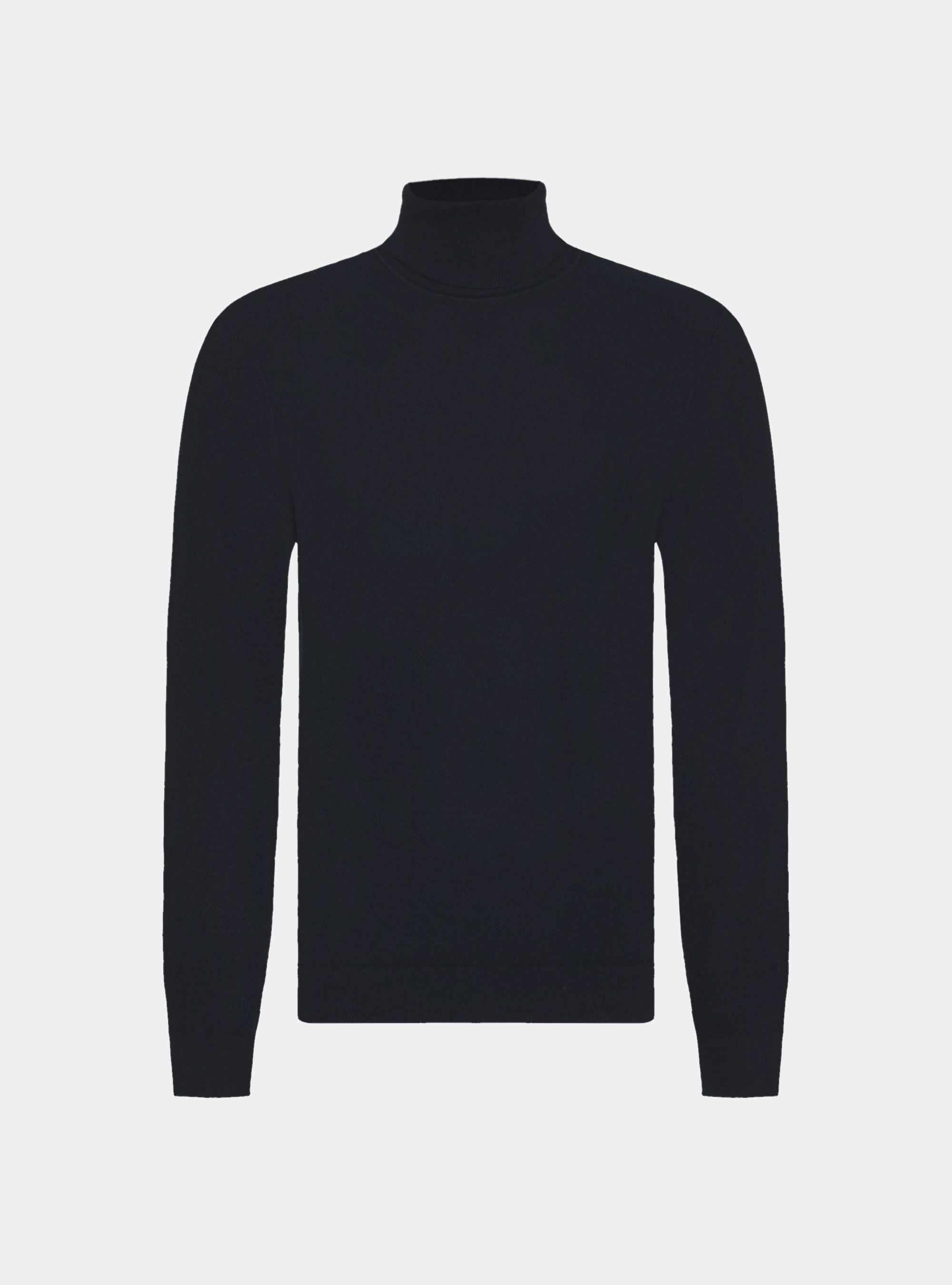 Cotton cashmere honeycomb turtleneck, NAVY BLUE