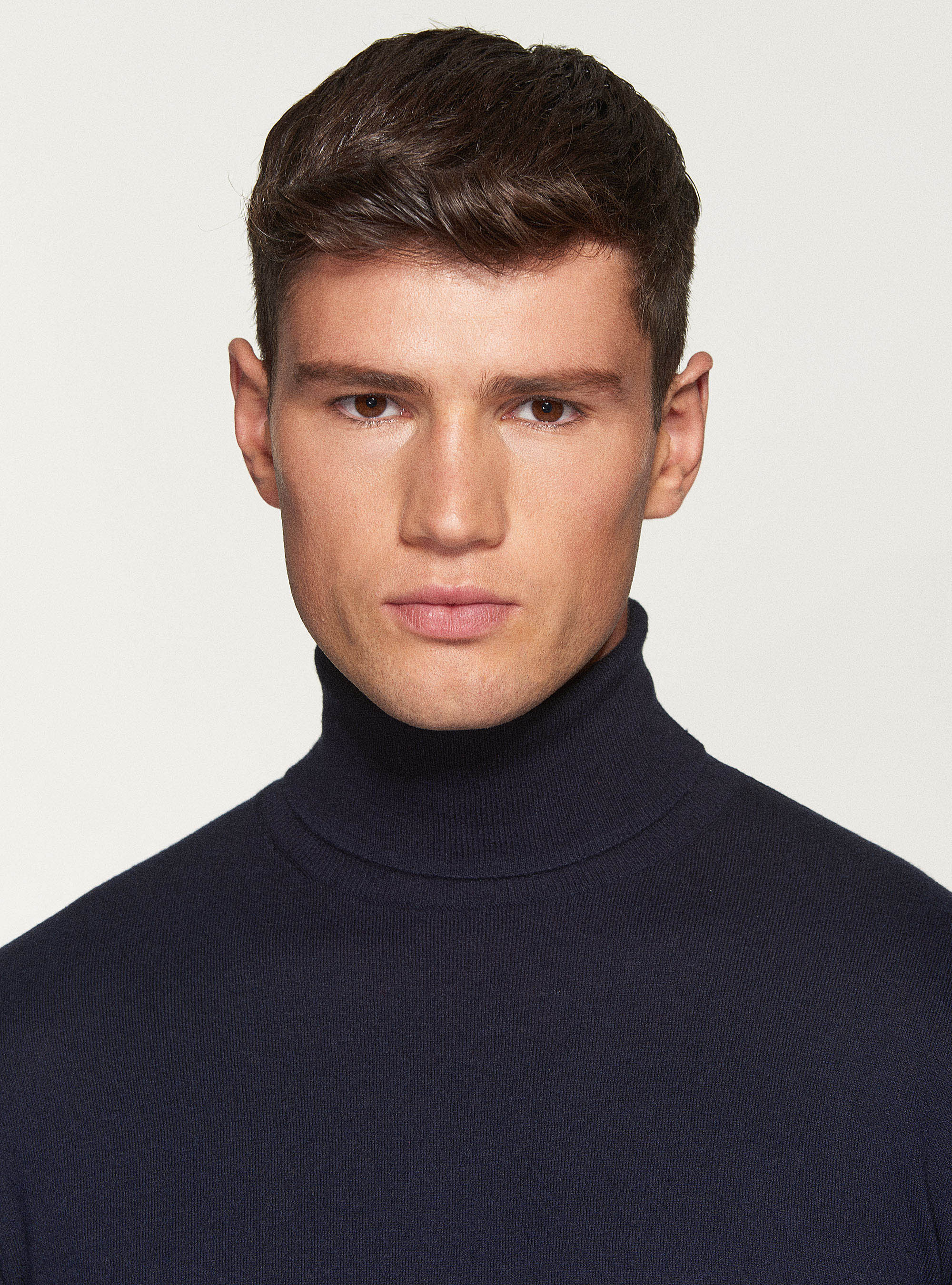 Dolcevita in cotone seta e cashmere, BLU NAVY