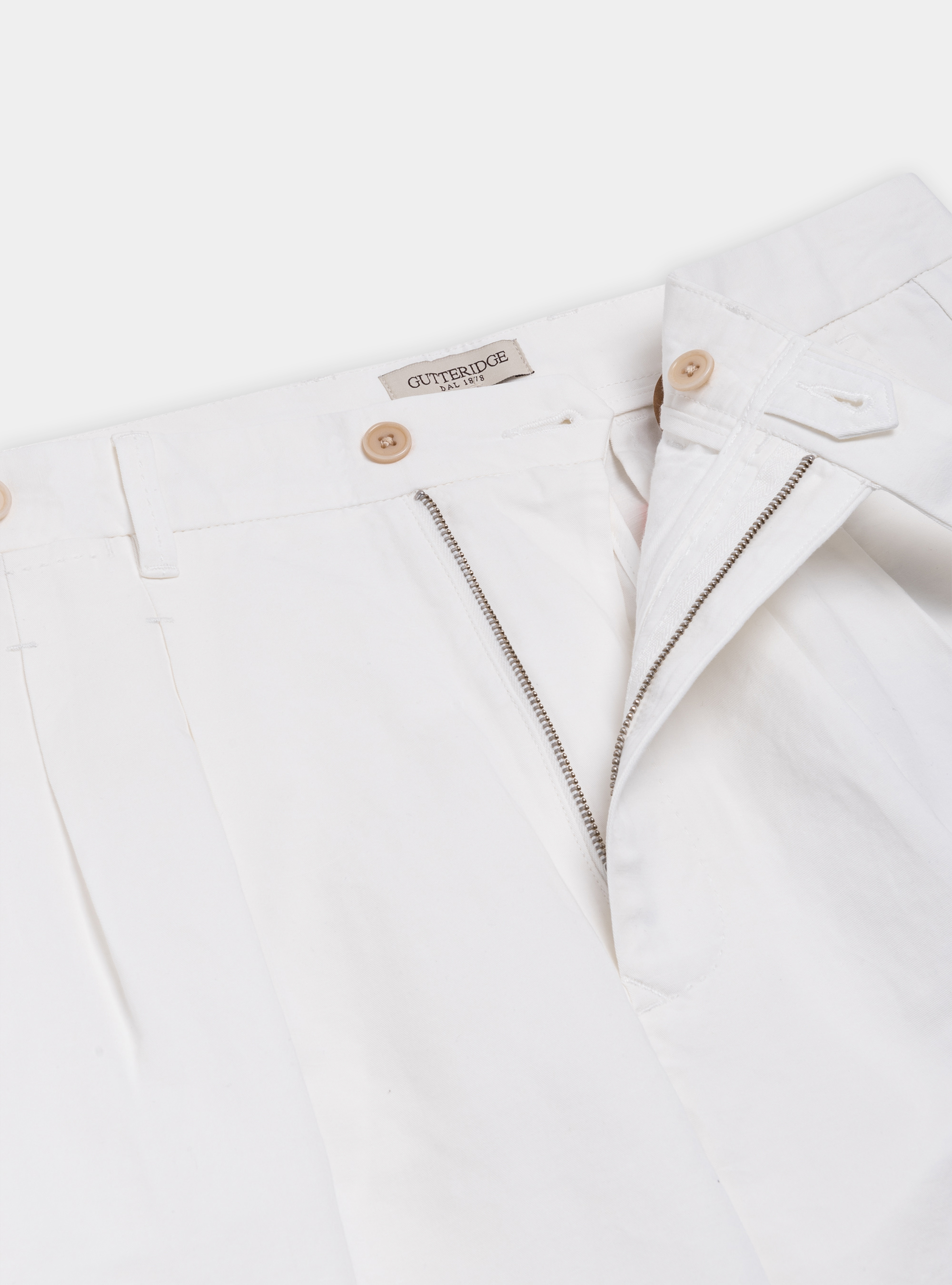 Linen and cotton pleated trousers, WHITE