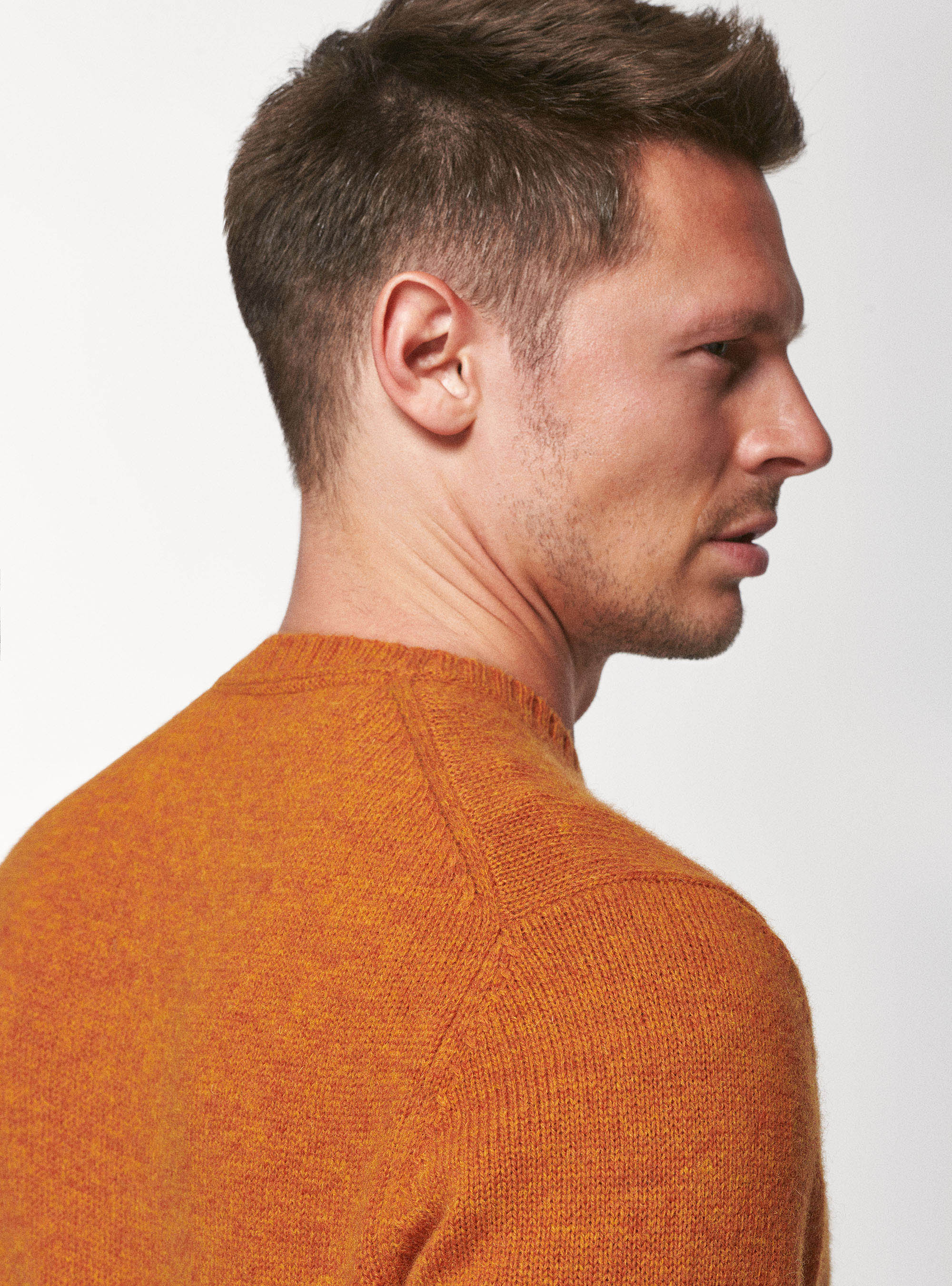 Maglia in pura lana Shetland, ARANCIONE