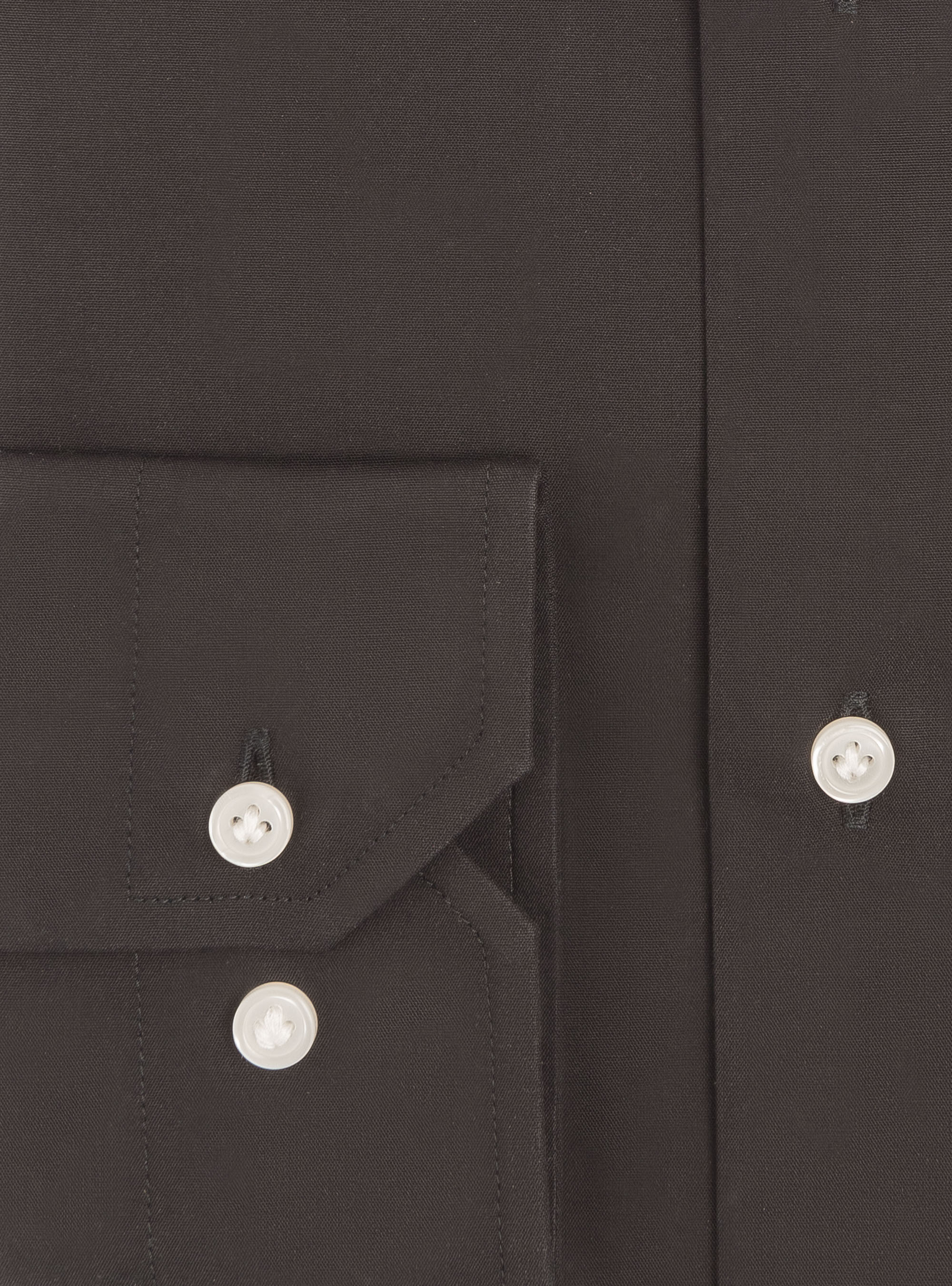 Camicia slim fit in popeline di cotone stretch, NERO