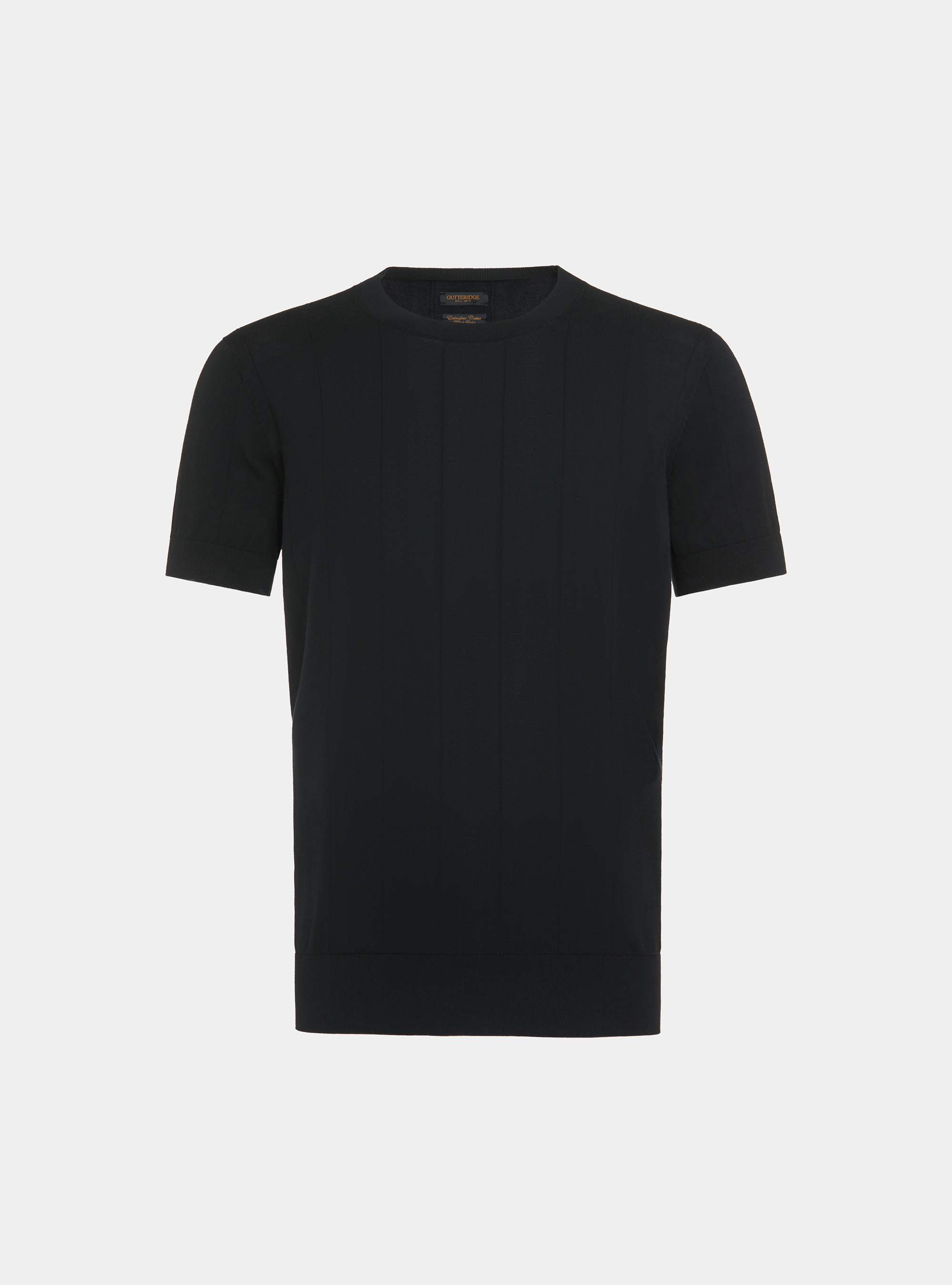 Punto liso de algod&oacute;n puro, NEGRO