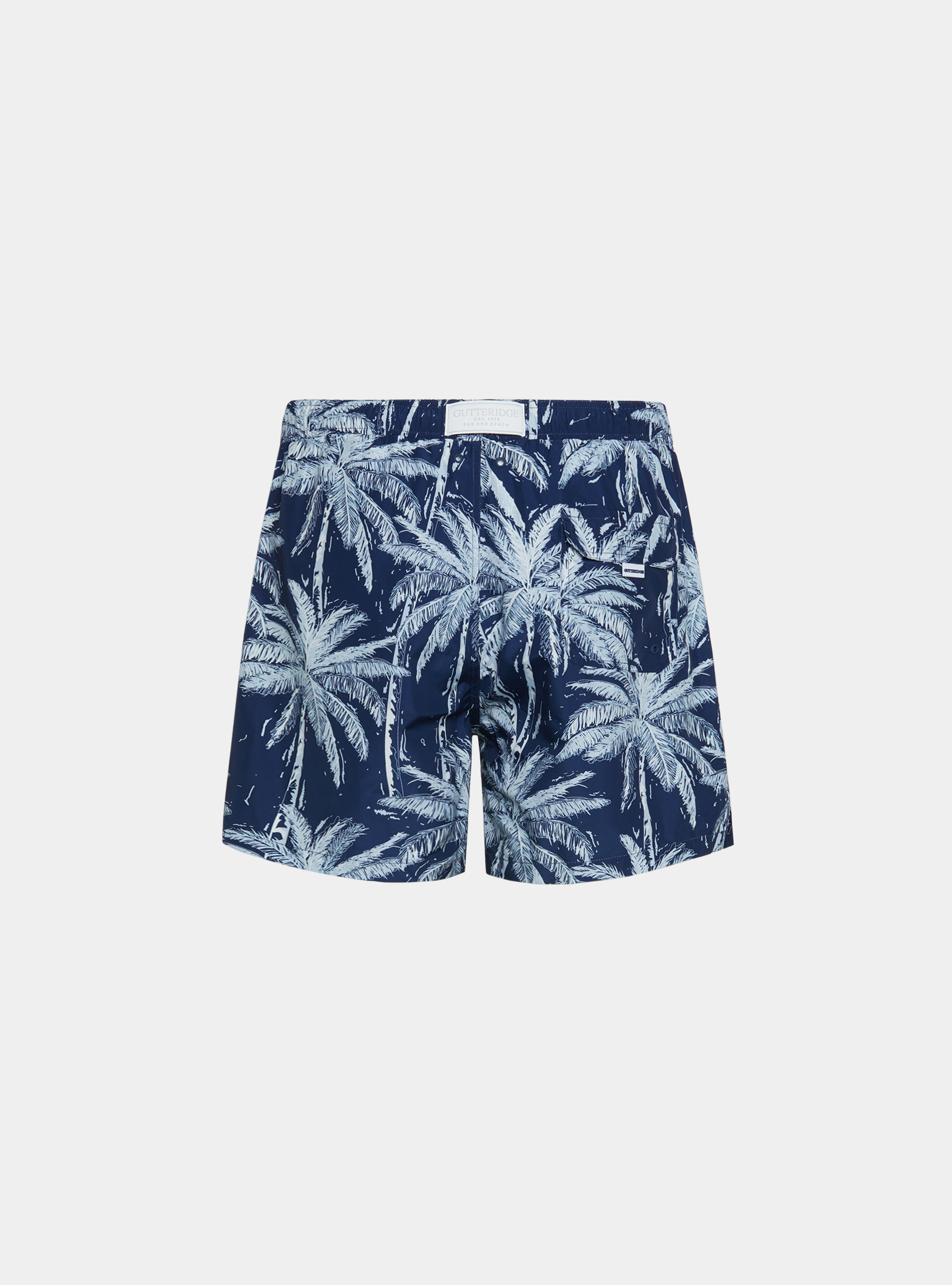 Maillot de bain imprim&eacute; palmier, BLEU MARINE