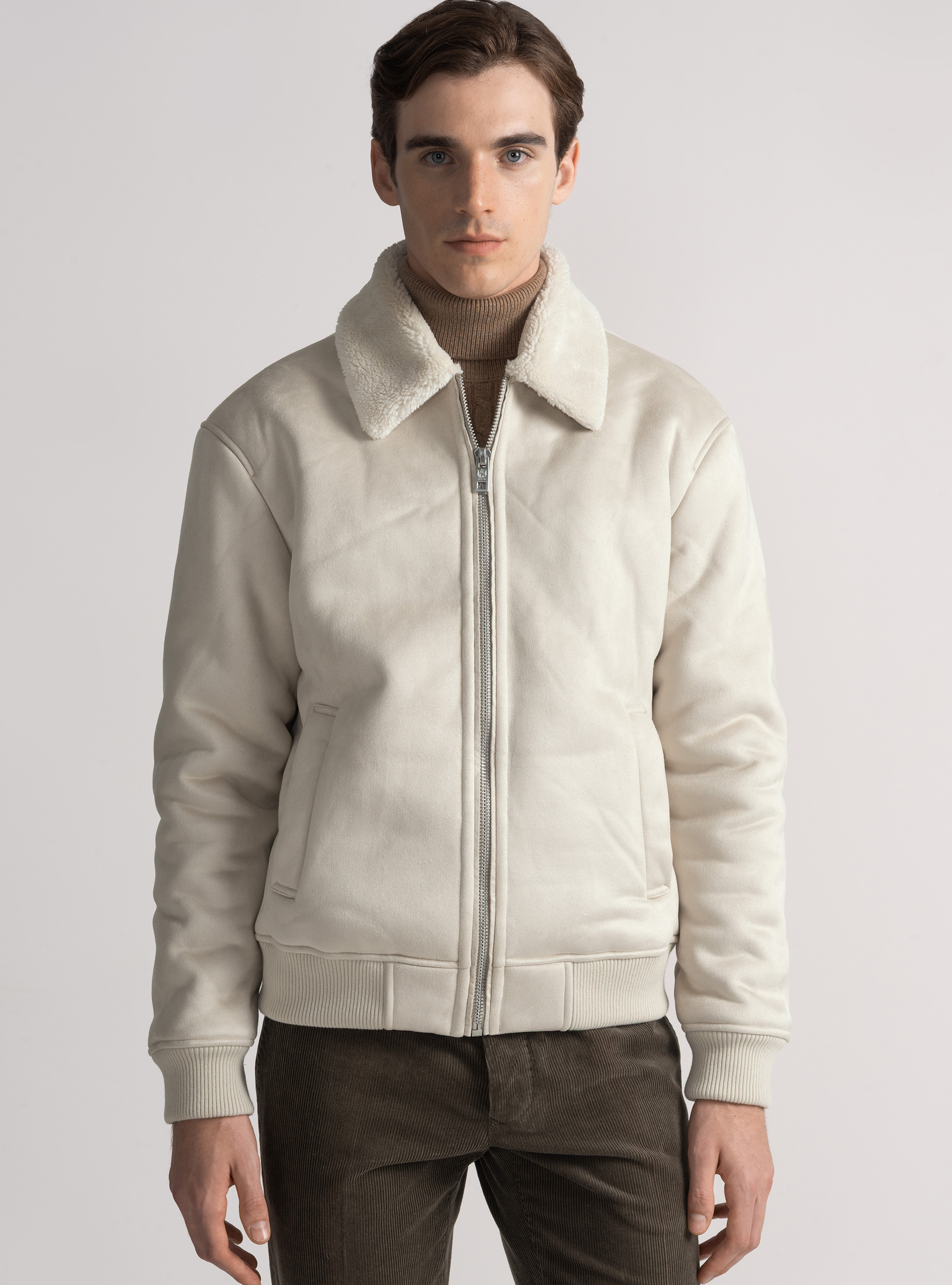 Suede effect bomber, OFF-WHITE