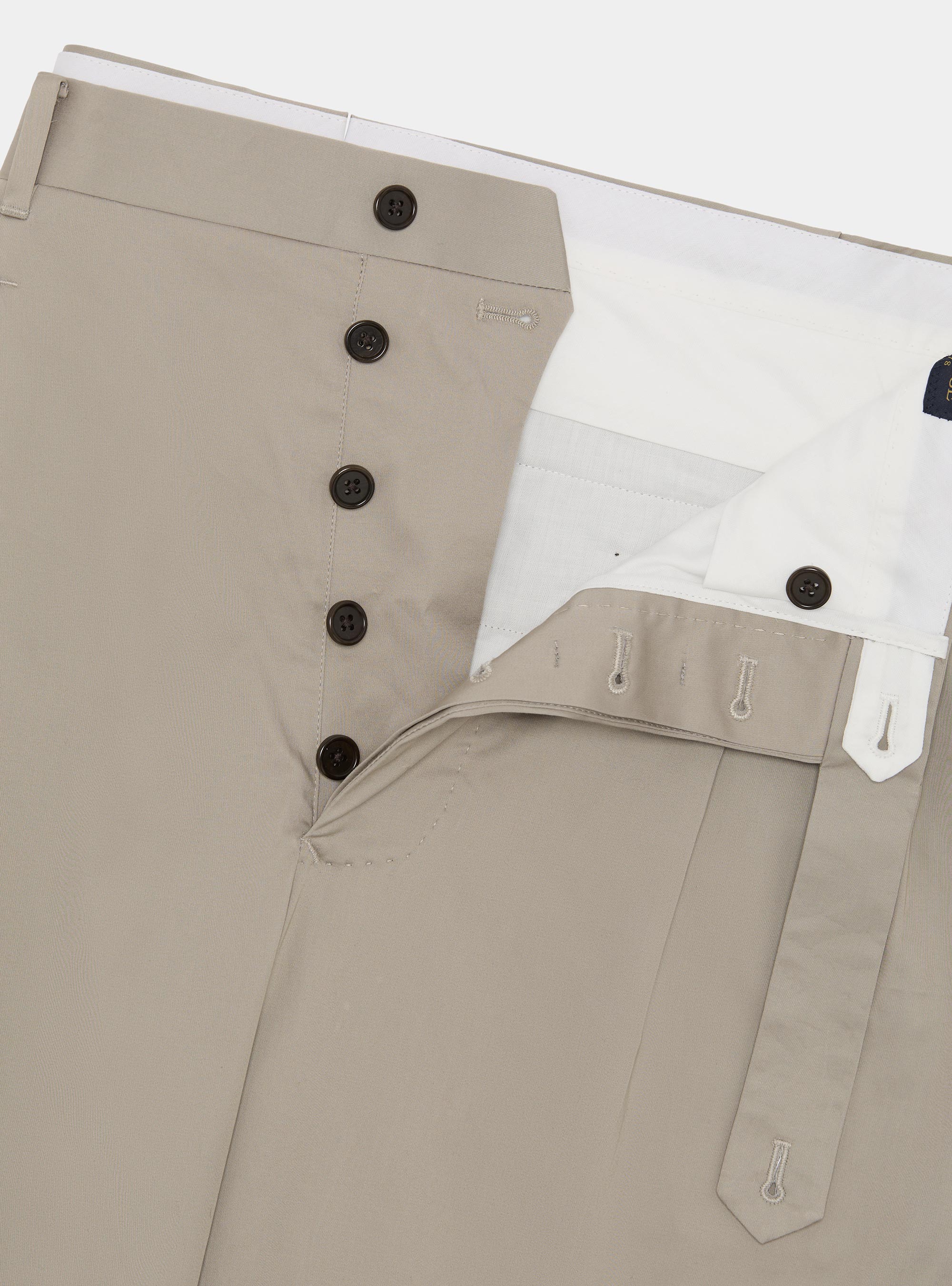 Pantalones con pinzas en popel&iacute;n de algod&oacute;n el&aacute;stico, ARENA