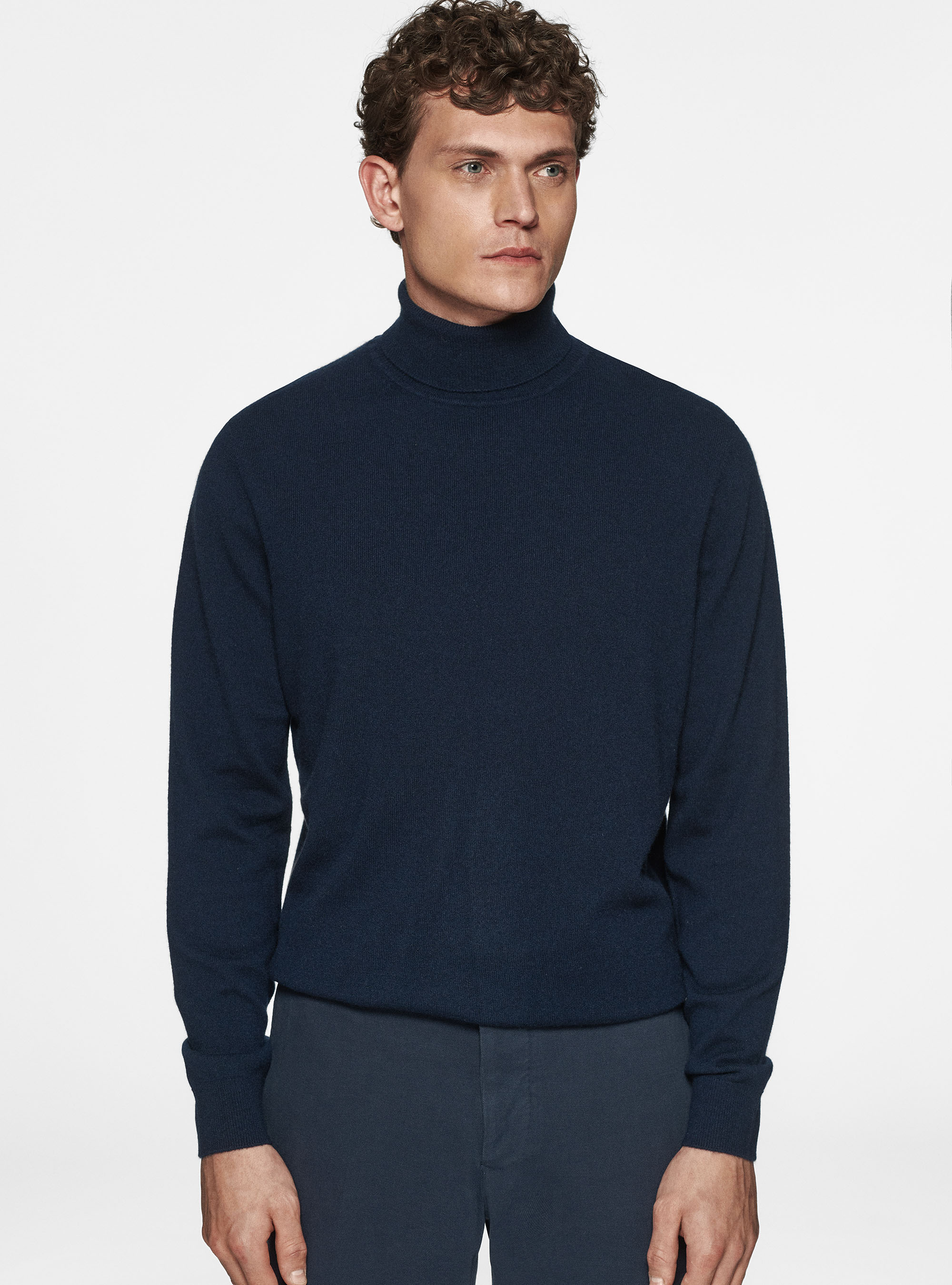 Cashmere turtleneck, NAVY BLUE