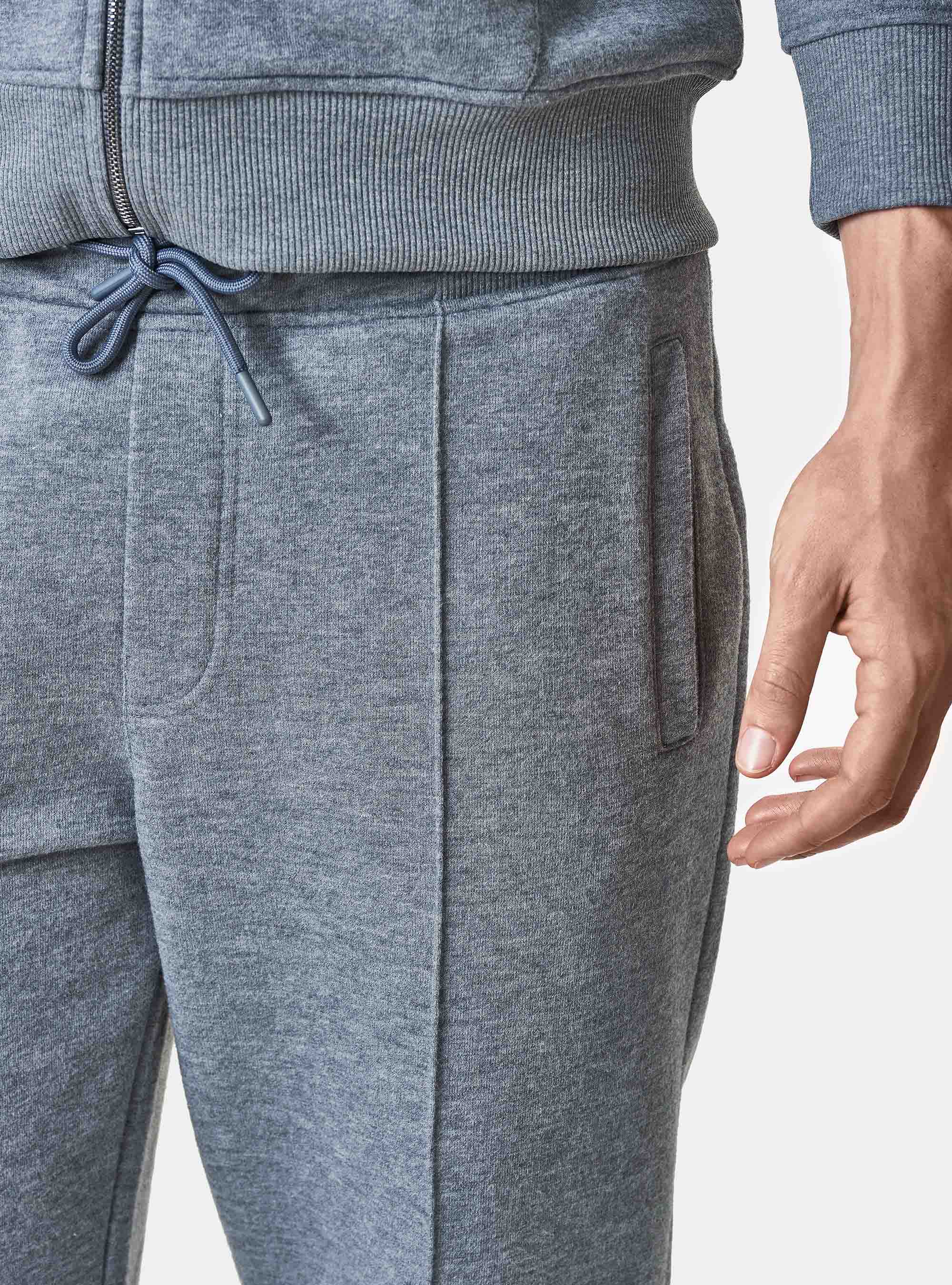 Pantalones de sudadera de mezcla de algod&oacute;n, GRIS MARENGO