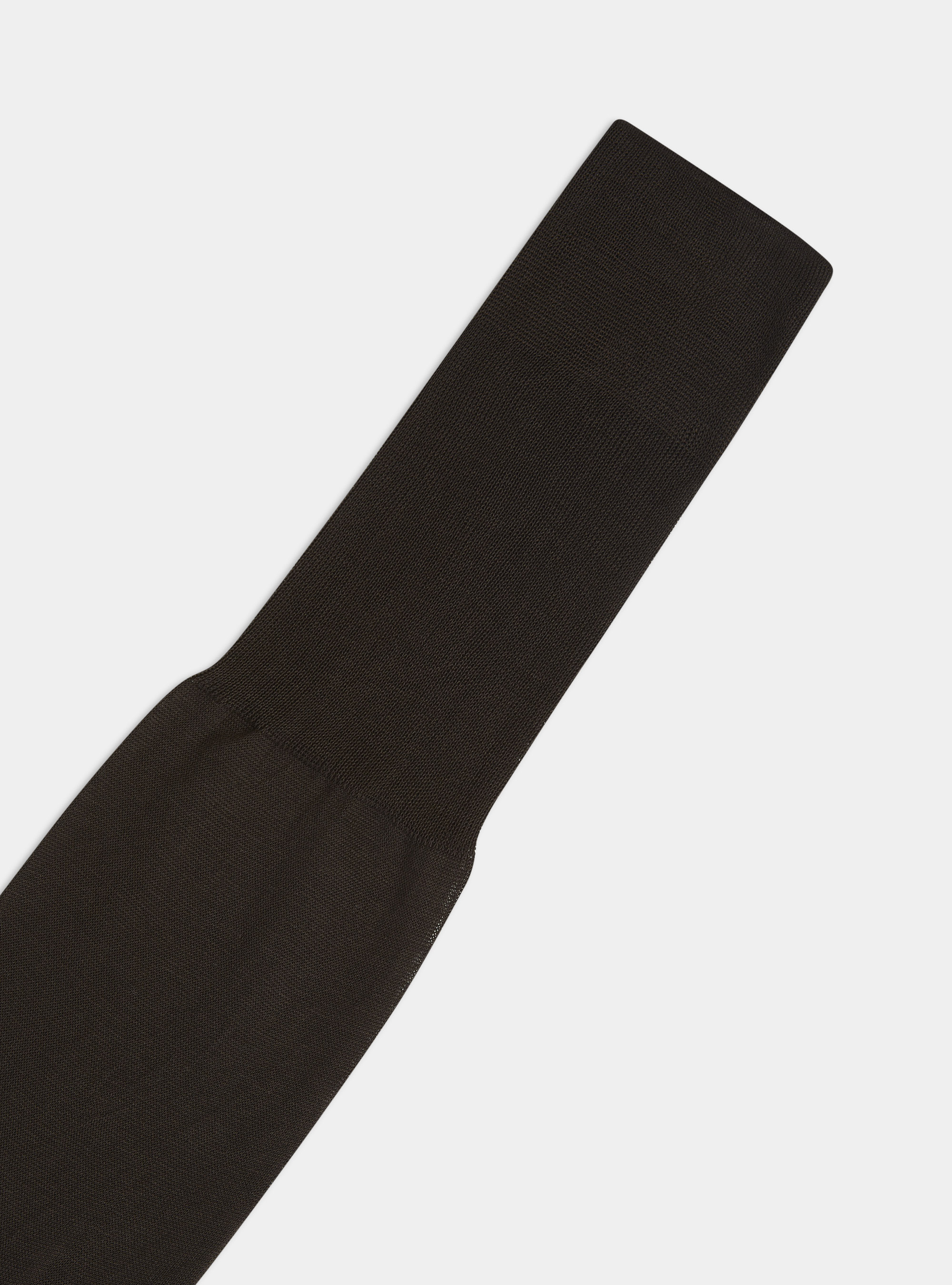 Calza lunga tinta unita in filo di Scozia, MARRONE 0508C