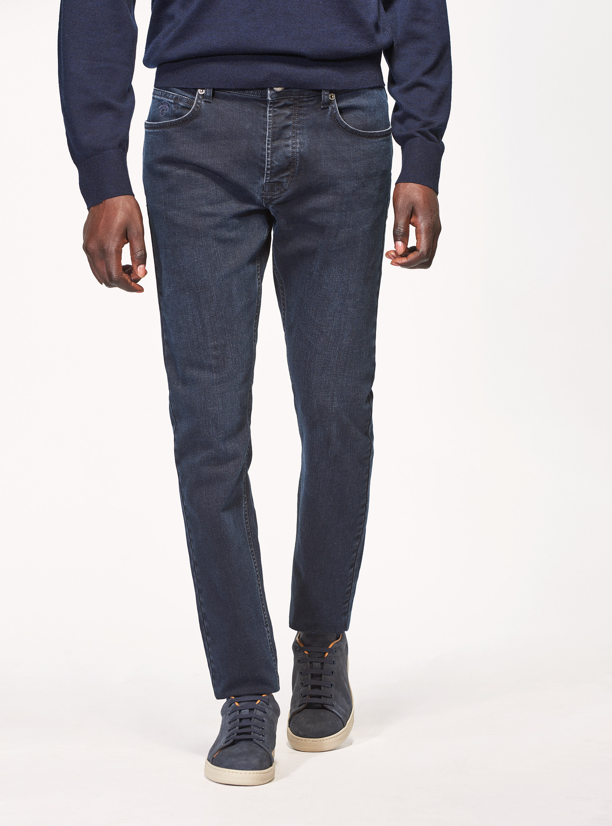 Jeans tailor fit colorati, BLU NAVY