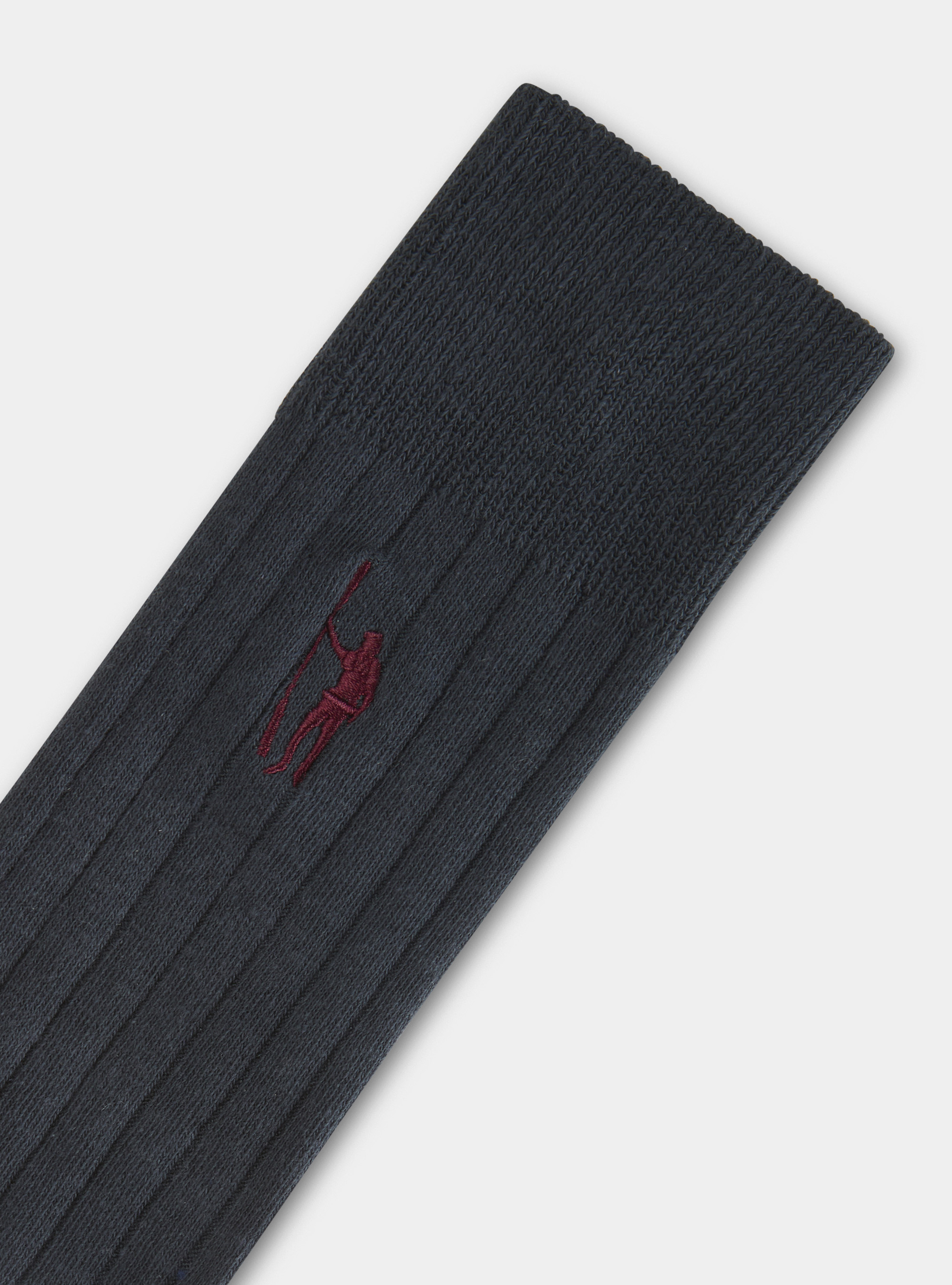 Calze in misto cotone a coste, ASFALTO