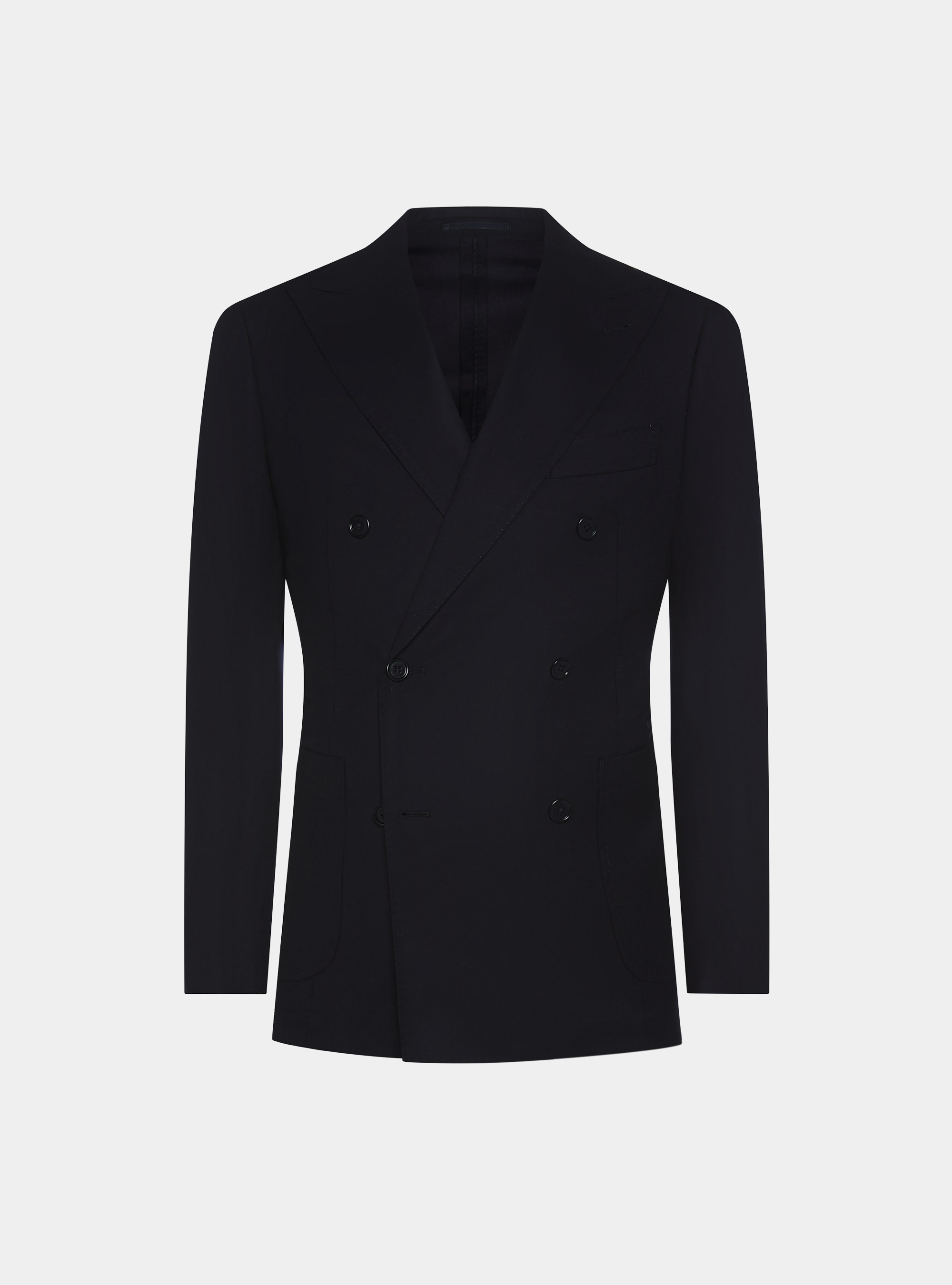 Vitale Barberis Canonico veste en flanelle à double boutonnage, BLEU MARINE