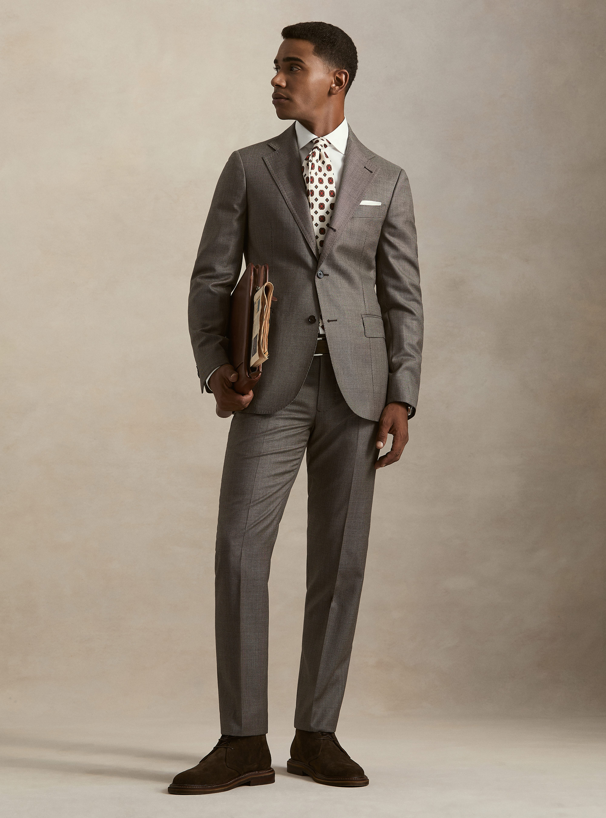 Giacca per abito in pura lana occhio di pernice Vitale Barberis Canonico, MARRONE 0508C