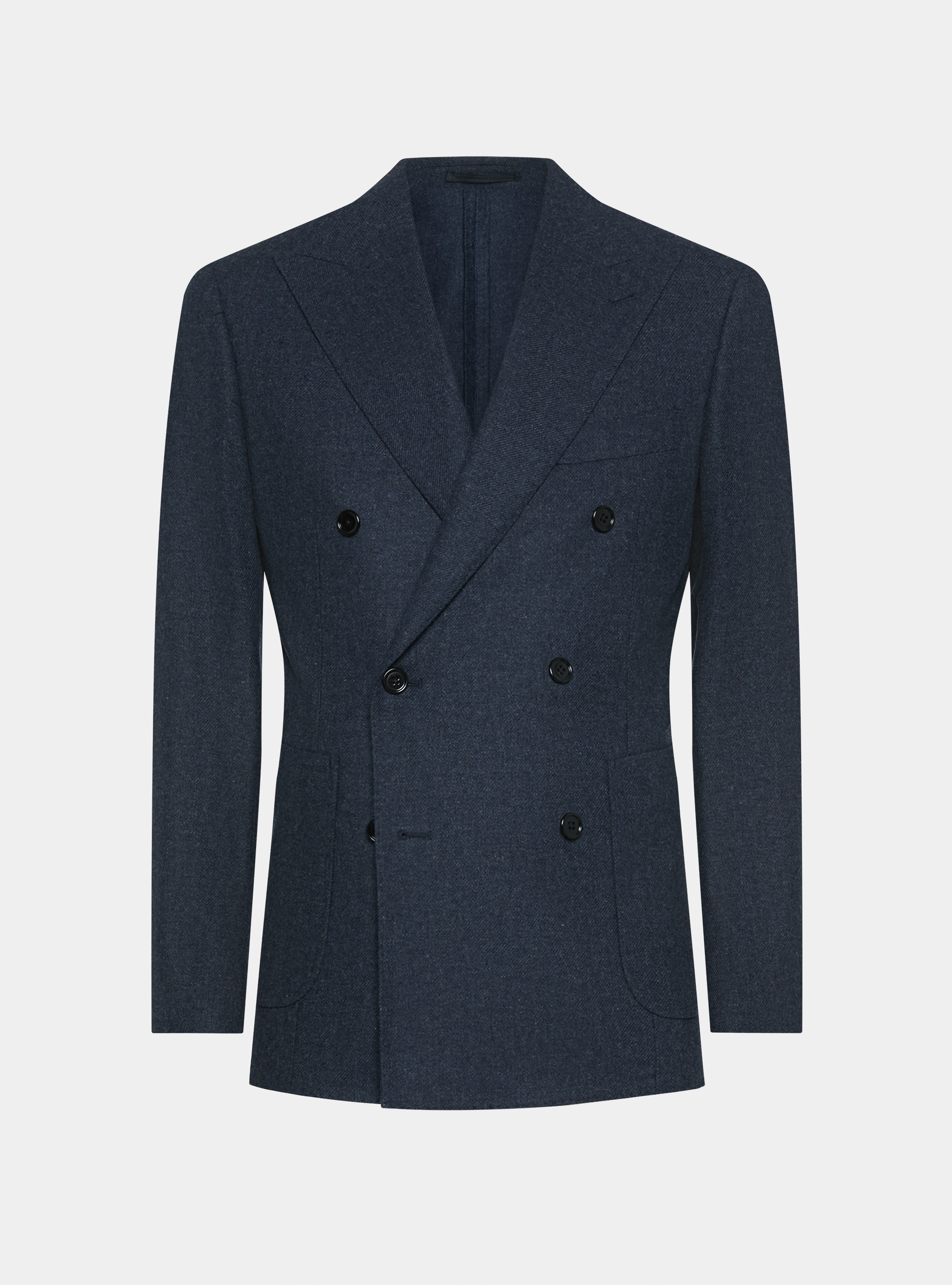 Giacca doppiopetto in flanella Duemilagori, INCHIOSTRO