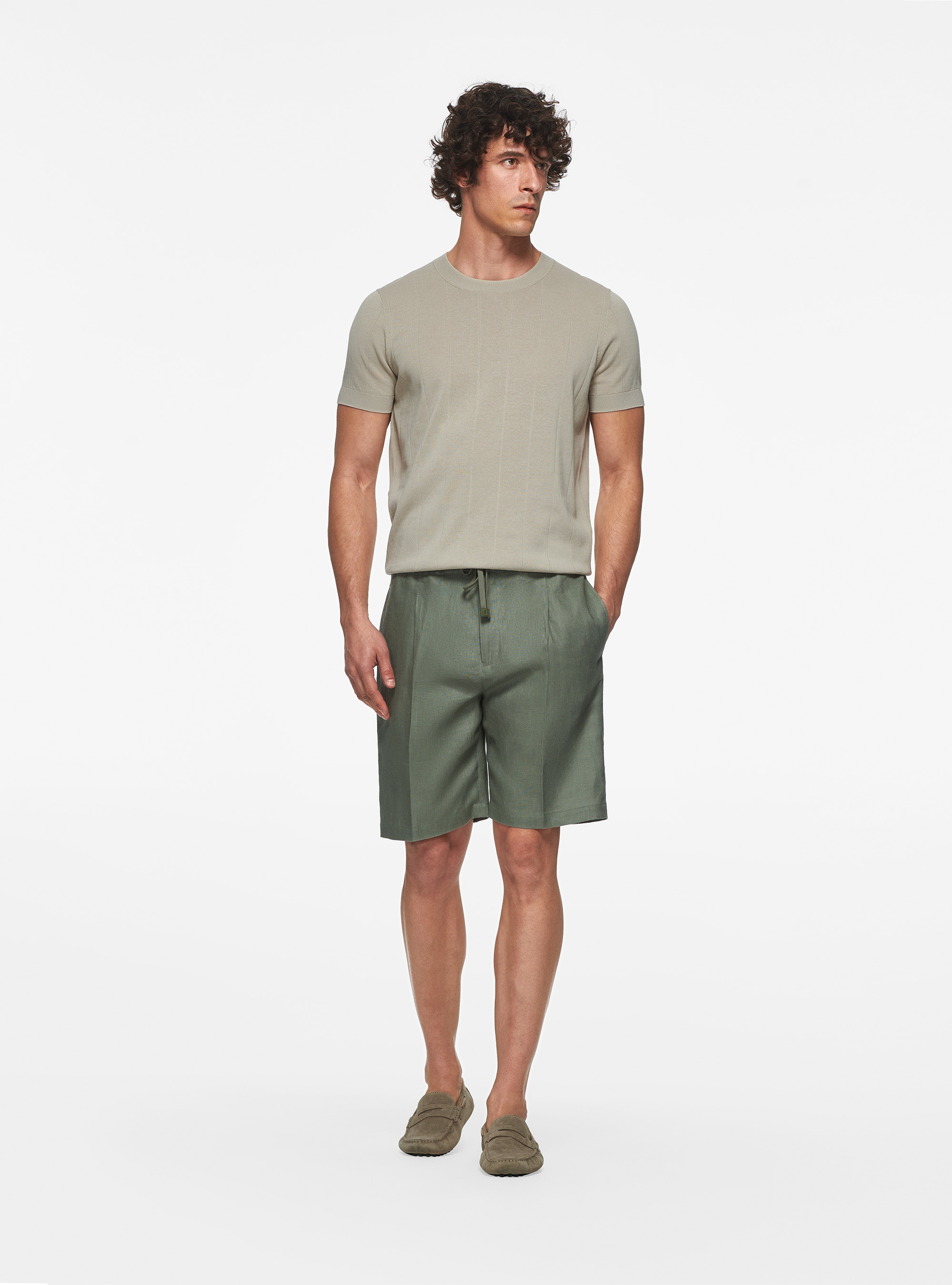 Maglia in puro cotone costa piatta, ECRU