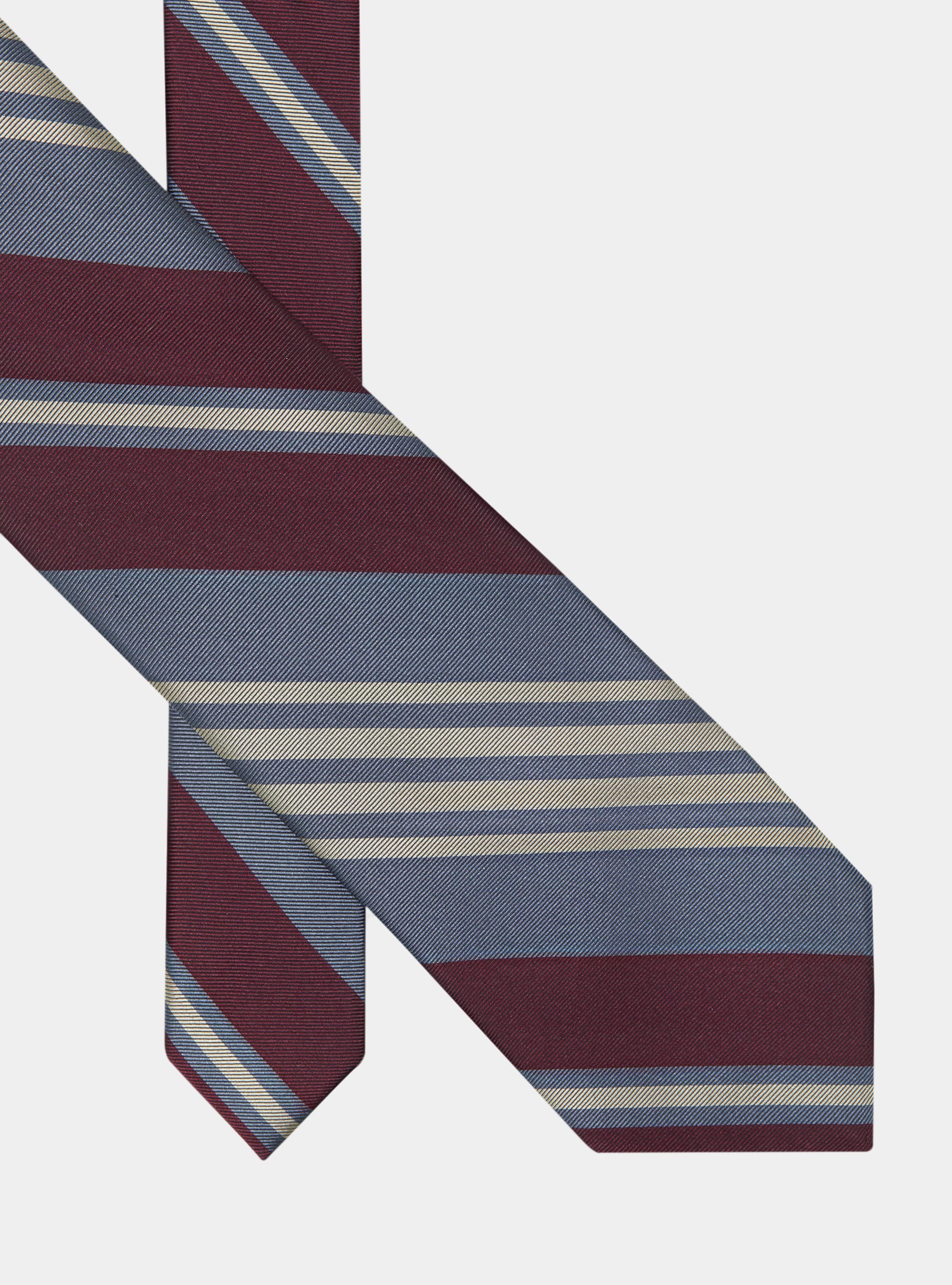 Cravatta in twill di seta regimental, BORDEAUX
