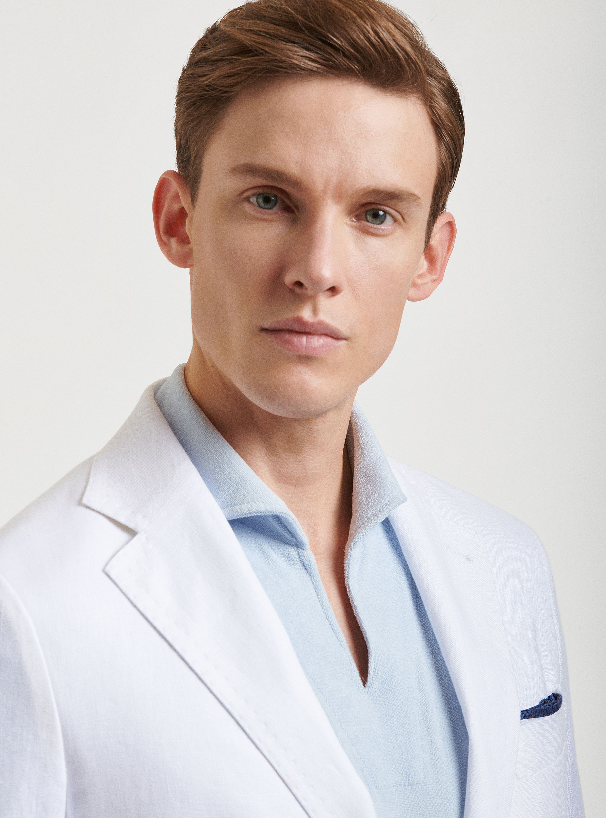 Pure linen suit blazer, WHITE