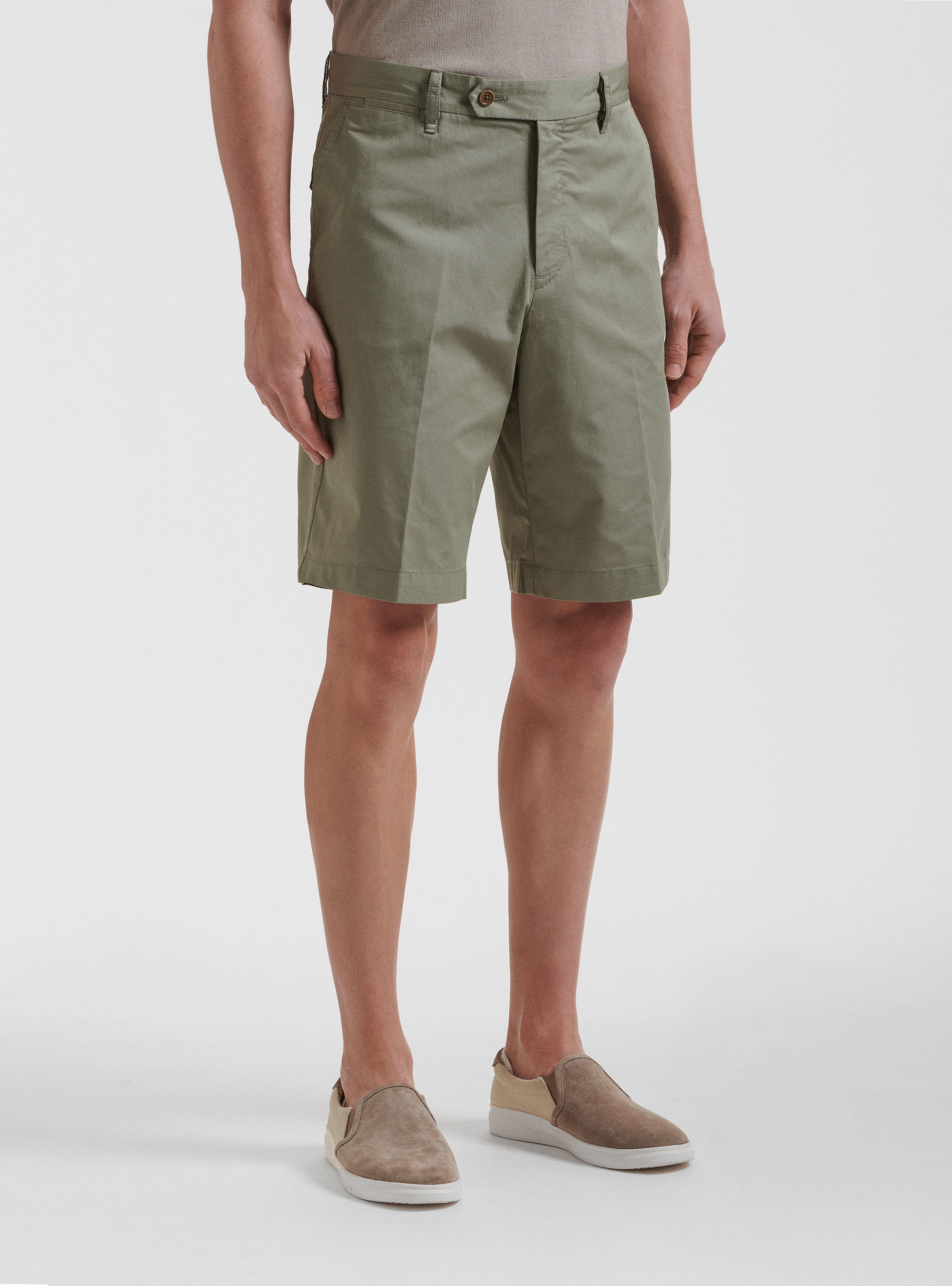 Gutteridge - Bermuda slim fit in twill leggero, Unisex, Salvia 0602c, Taglia: 58