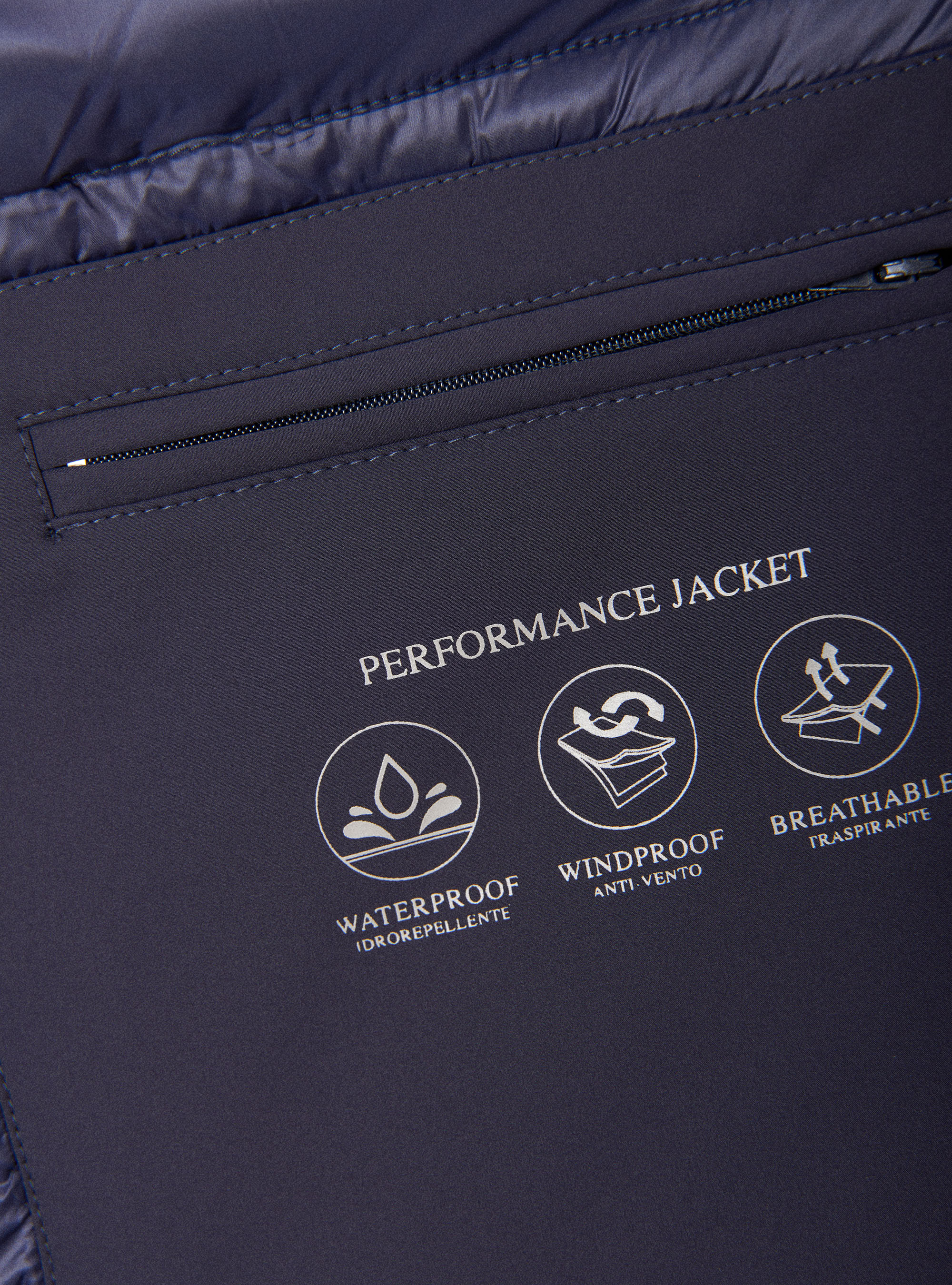 Giubbotto tecnico con cappuccio, BLU NAVY