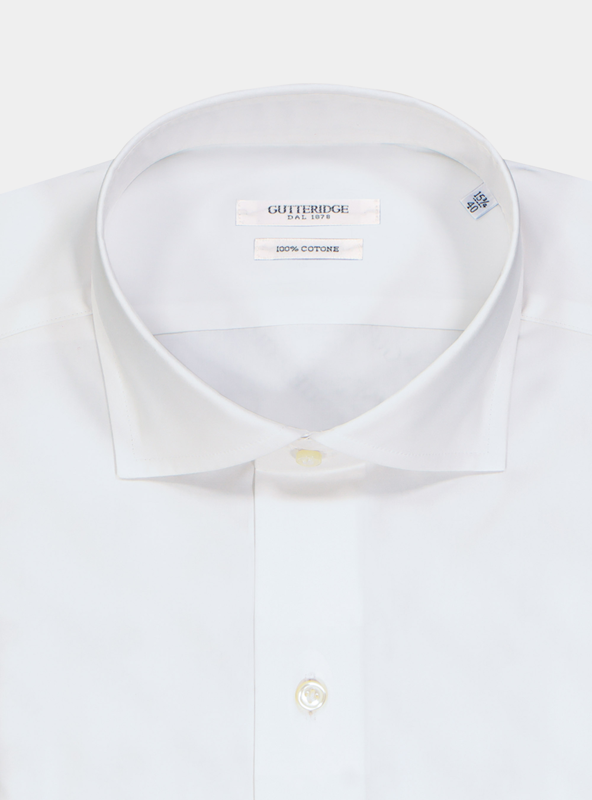 Camicia collo semiaperto di mussola, BIANCO