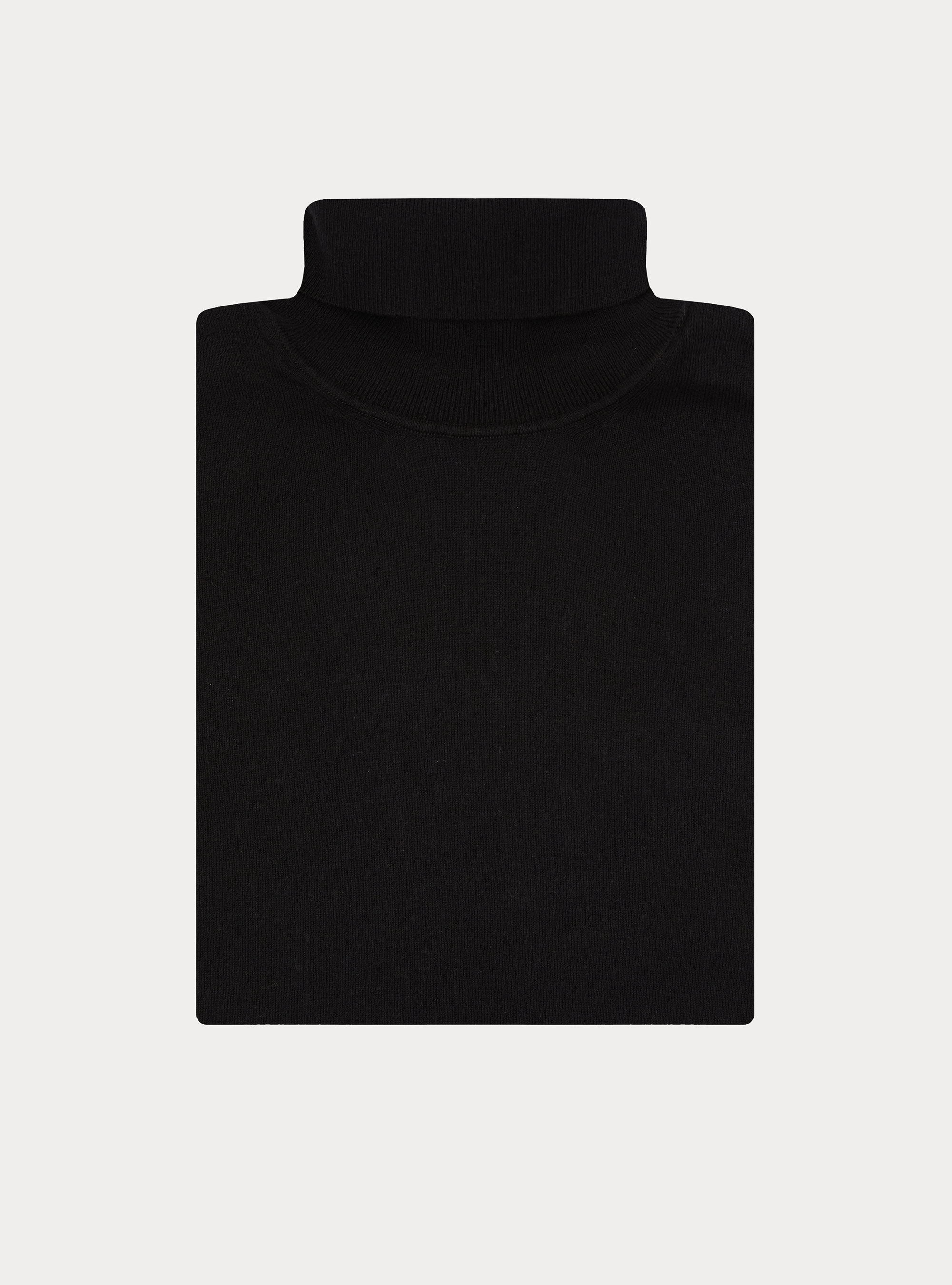 Dolcevita in cotone e cashmere, NERO