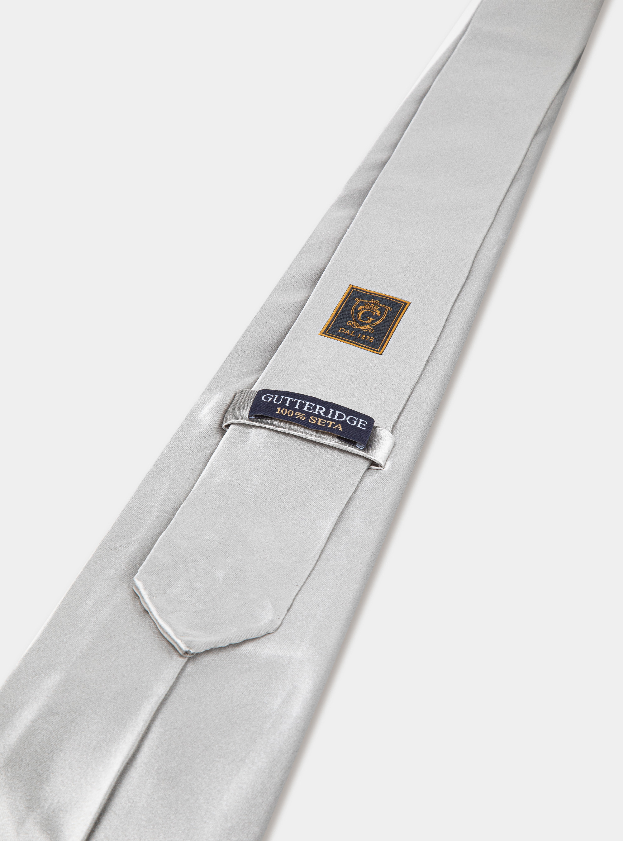 Cravatta in pura seta tinta unita, GRIGIO CHIARO 0256C